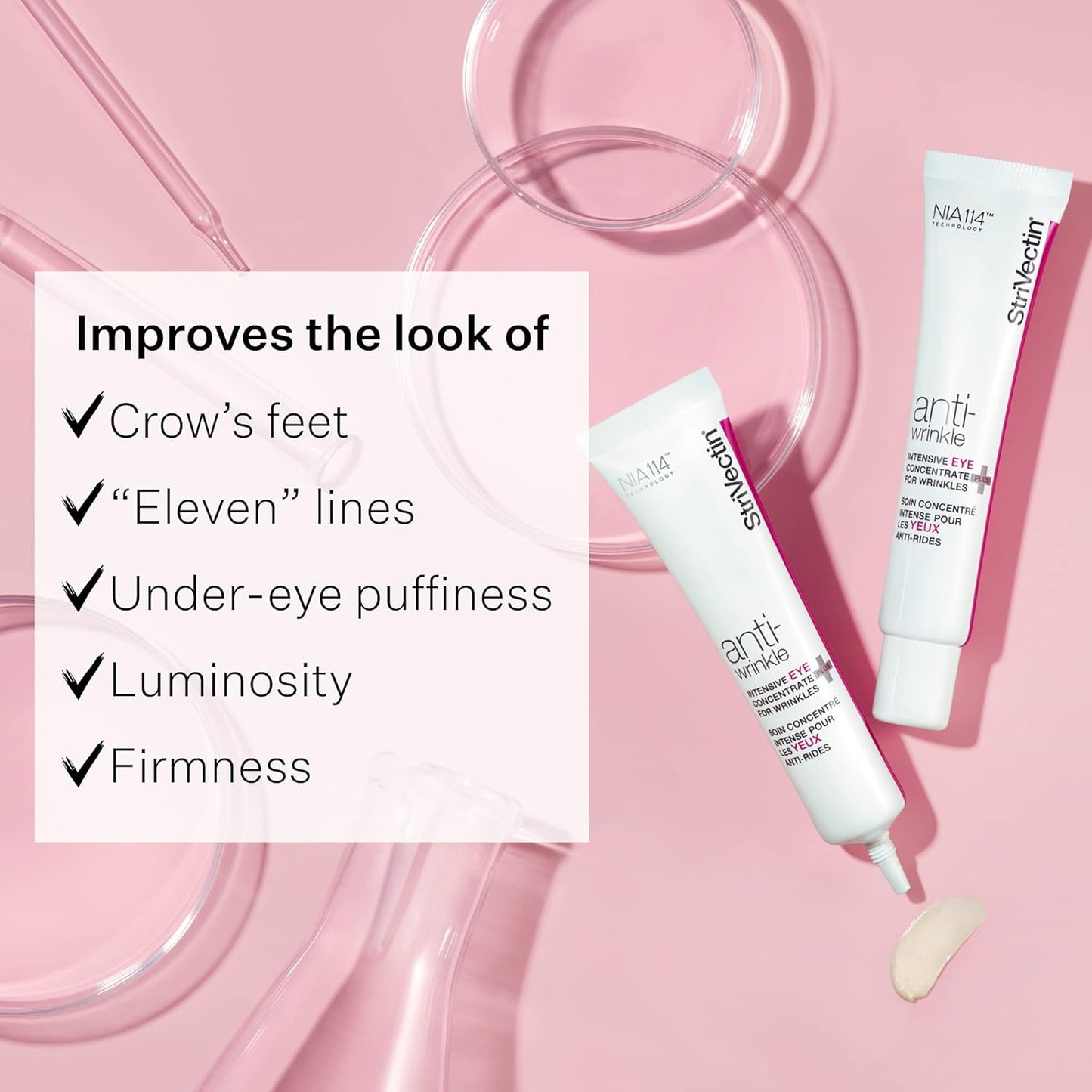 StriVectin Anti-Wrinkle Intensive Eye Cream Concentrate for Wrinkles PLUS, Targets Crow's Feet, Firmness, Puffiness & Dark Circles, 1 Fl oz