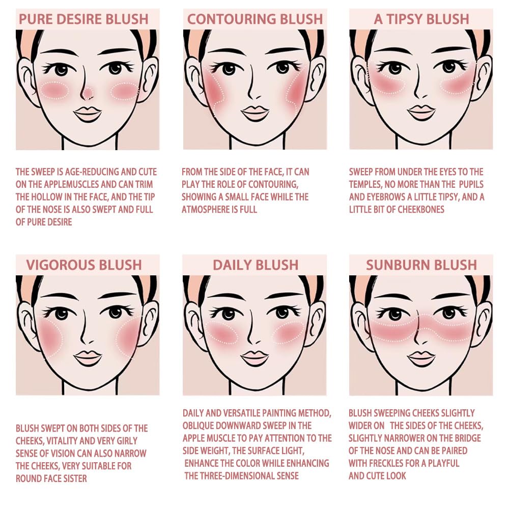 Air Cushion Blush,Wearing Skin Tint Blush Makeup for Cheeks,Smudge Proof, Natural-Looking, Dewy Finish,Easy to Apply and Create a Natural Flush