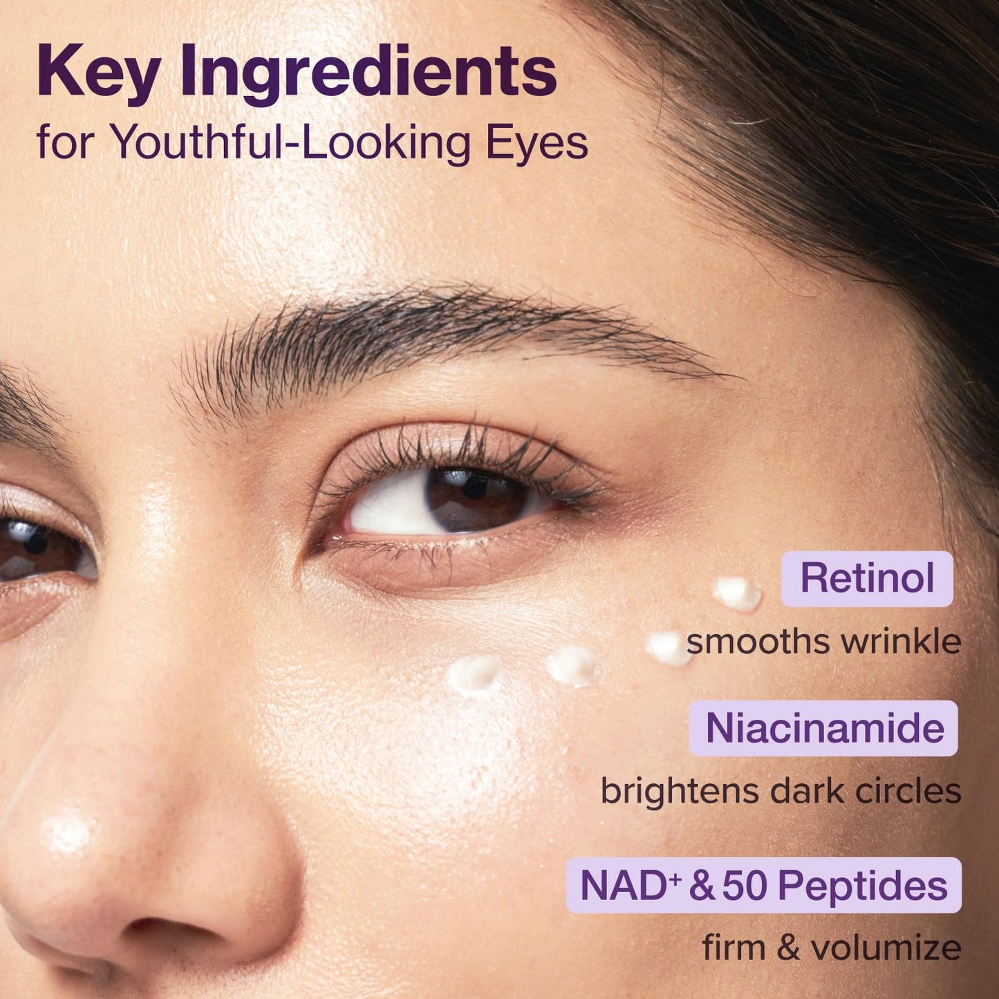 numbuzin No.9 Eye Cream | NAD+ Retinol Volumetox Eye Cream | Firming, Wrinkles, Fine Lines, Dark Circles, Puffy | Retinol, Peptides, Niacinamide | Undereye Treatment Serum | 0.33 fl. oz.