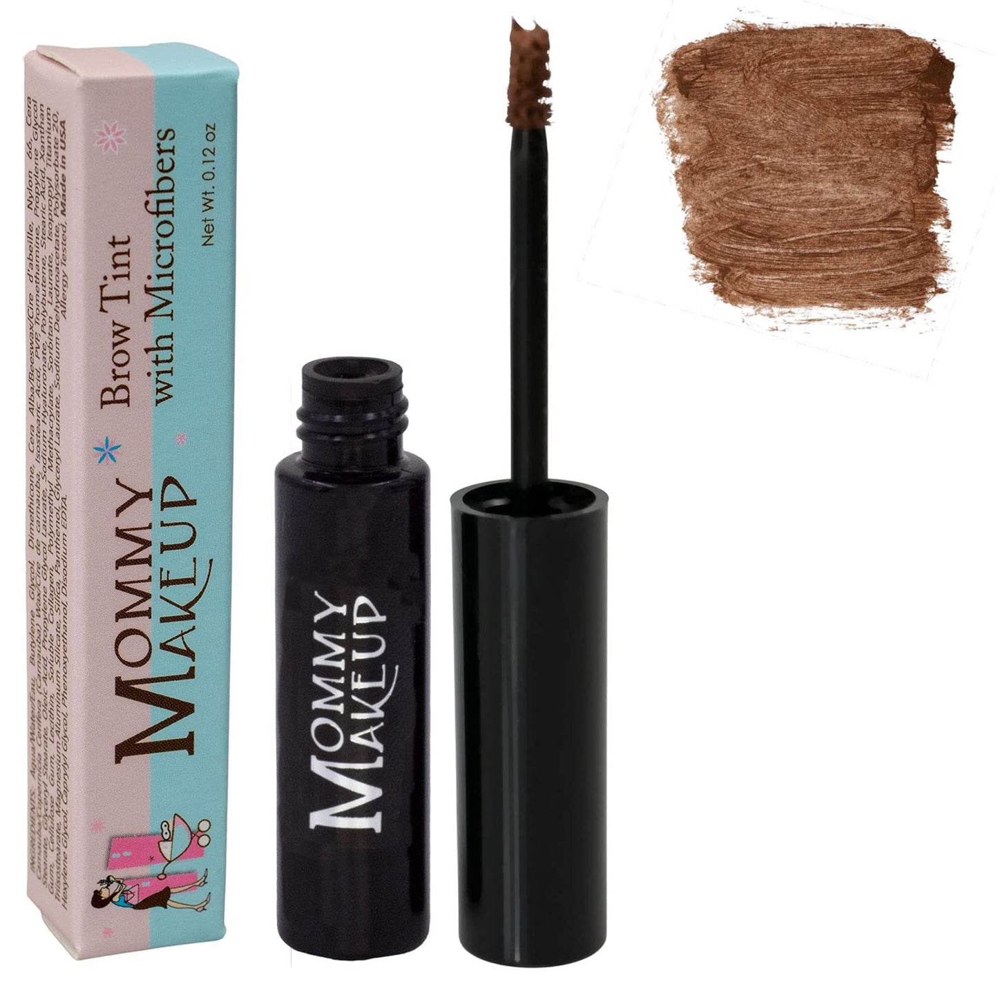 Brow Tint with Microfibers - 4-in-1 Tinted Eyebrow Gel to Groom, Hold, Sculpt & Color Your Brows, Covers Gray Hair - Water Resistant, Clump-Free, Long Lasting (Copper) by Mommy Makeup