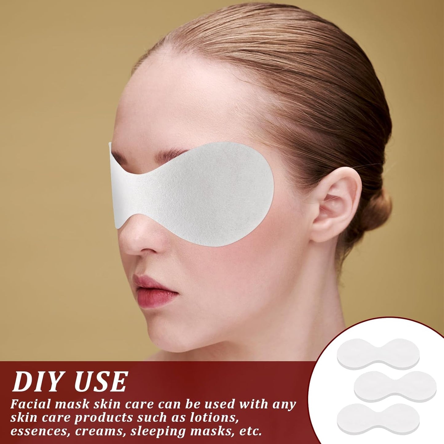 100PCS Disposable Eye Mask Paper Non Woven Eye Covers Cotton Eye Care Patches Pads Facial Skincare Spa Paper for Home Salon Beauty Tools