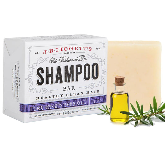 J·R·LIGGETT'S Shampoo Bar - Tea Tree Formula, All Natural Solid Shampoo Bar for Hair with Coconut Oil & Almond Oil, Sulfate Free, GMO Free, Fragrance-Free, Managing Scalp Conditions, 3.5 oz - 1 Pack