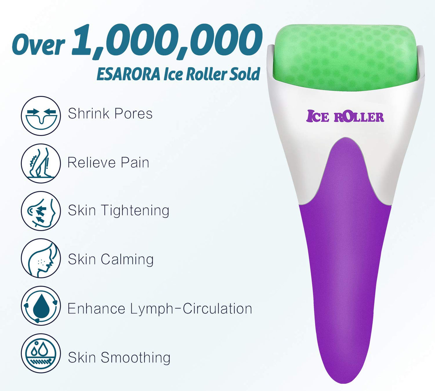 ESARORA Ice Roller for Face & Eye, Puffiness, Migraine, Pain Relief and Minor Injury, Skin Care Products