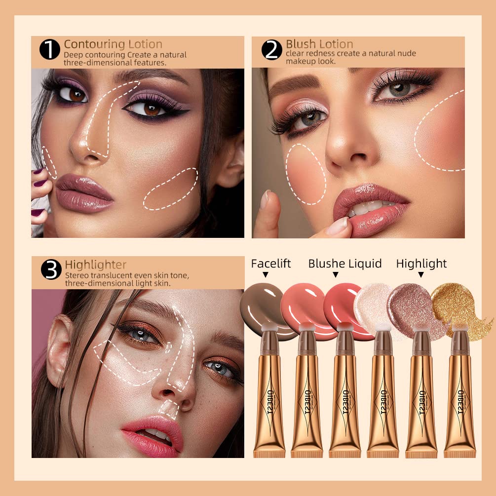 Highlighter Beauty Wand, Cream Liquid Highlighter Makeup Stick, Silky Smooth Face Shimmer Bronzer Stick with Cushion Applicator, Lightweight Body Face Glowing Highlighter, Cruelty-free（Pearl White）
