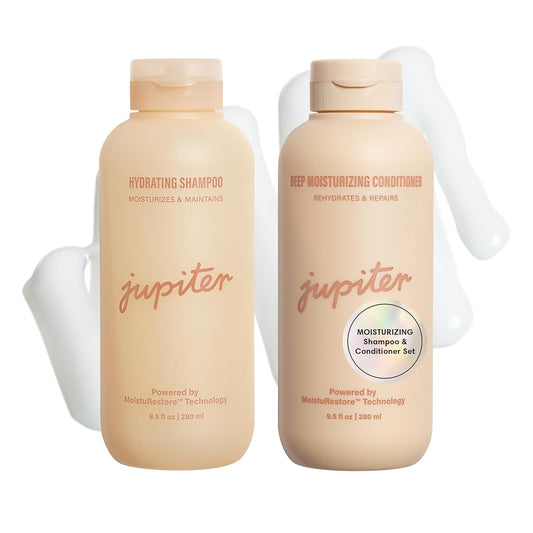 Jupiter Hydrating Shampoo and Conditioner Set – Moisturizing, Nourishing, and Strengthening Hair Care – Daily Scalp & Hair Hydration – Color-Safe, Sulfate-Free, Paraben-Free, 9.5 fl. oz. each