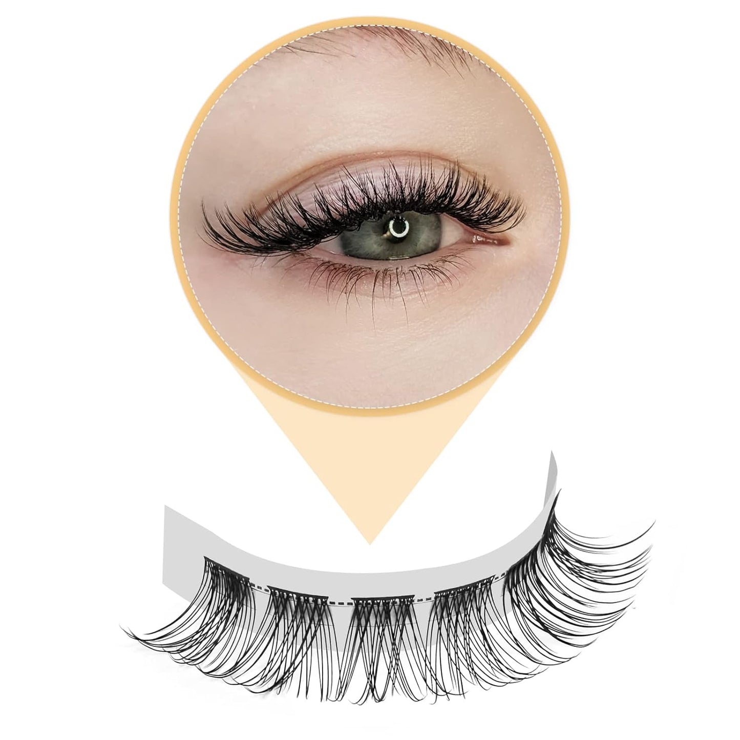 QUEWEL Cluster Lashes 72 Pcs Wide Stem Individual Lashes C/D Curl 8-16mm Length DIY Eyelash Extension False Eyelashes Natural&Mega Styles Soft for Personal Makeup Use at Home (Natural-C-14)