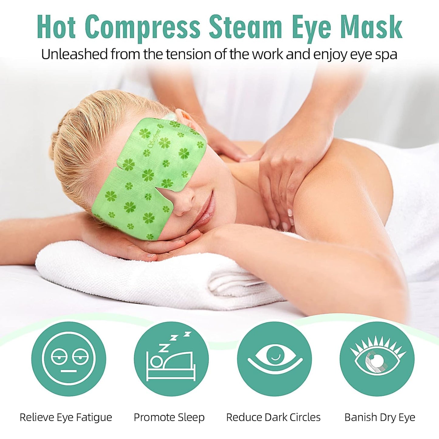 Serfeymi 22 Packs Steam Eye Masks Relieve Eye Fatigue, Self Heating Warm Eye Mask, Disposable Eye SPA Heated Eye Mask for Dry Eyes, Dark Circles, Tired Eyes, Gifts for Mother's Day (Unscented)