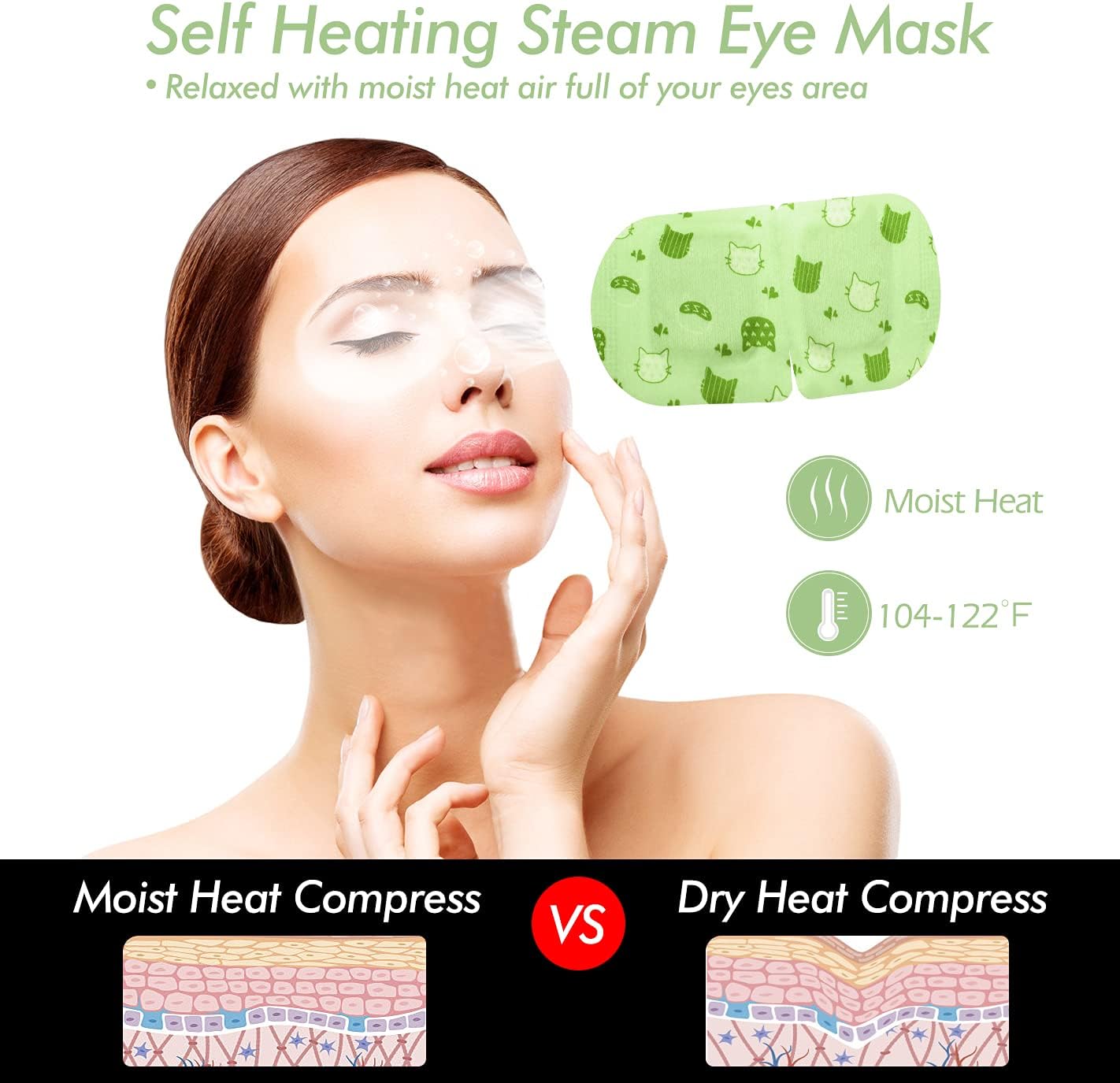 Jekeno Steam Eye Mask, 20 Packs Eye Masks for Dry Eyes Dark Circles and Puffiness, 40-60 Minutes Self Heated Steam Warm Eye Mask, Christmas Spa Gifts for Women