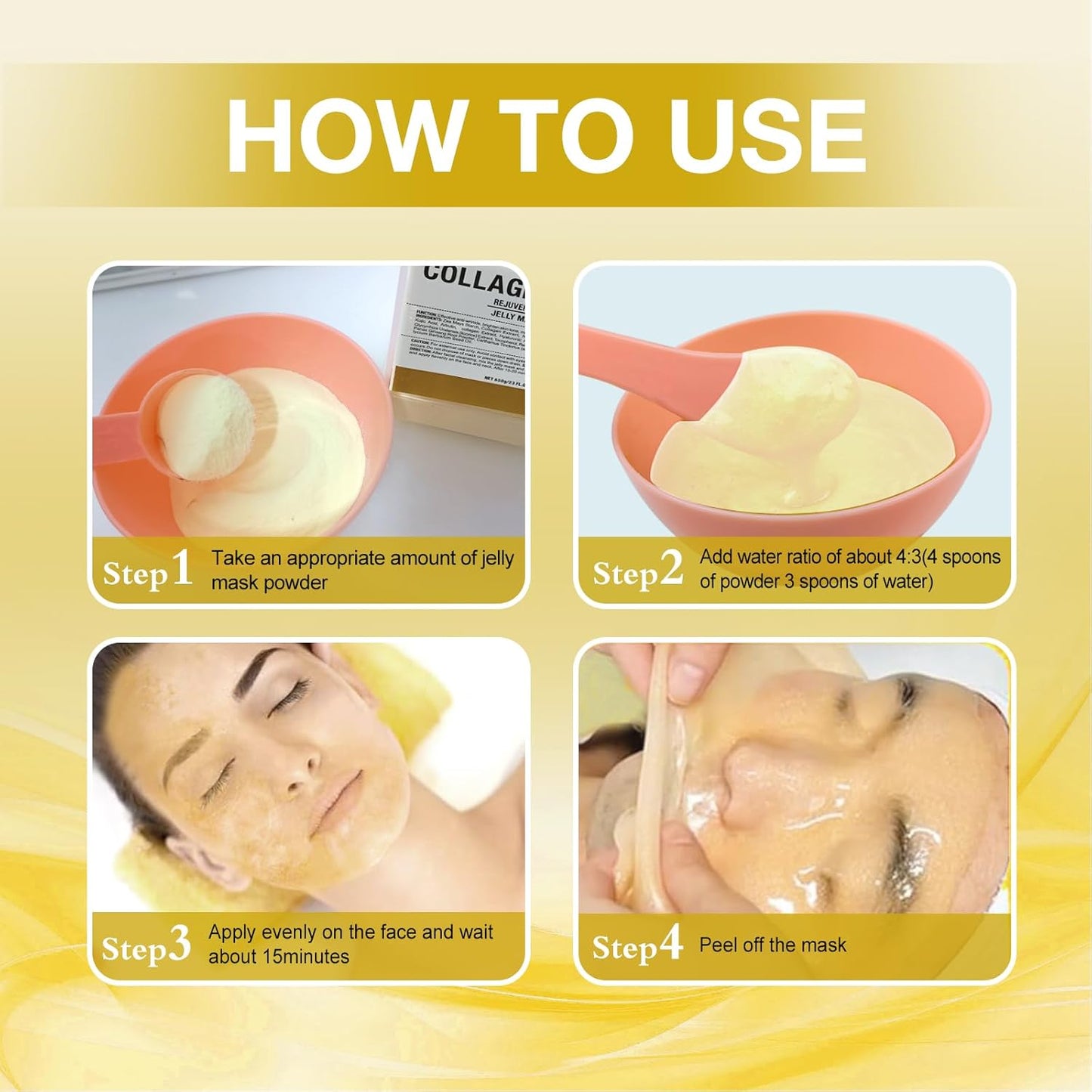 Jelly Mask for Facials Professional, Hydrating & Moisturizing Peel-Off Natural Gel Face Mask SkinCare, Professional Spa Use Jelly Face Masks, Deep Hydration & Glow 23 Fl Oz (Collagen)