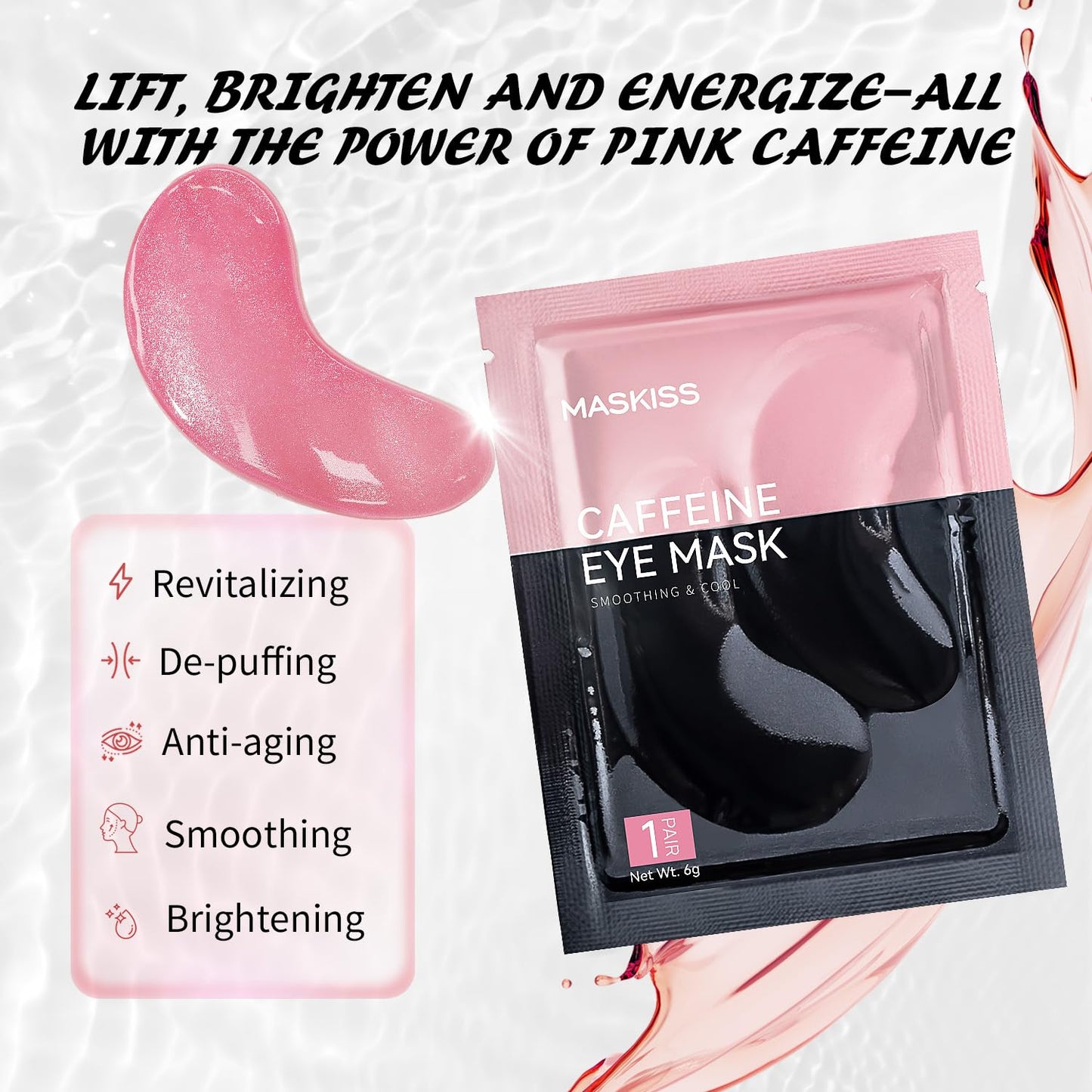 Under Eye Patches (50 Pairs), Caffeine Eye Masks for Dark Circles Puffy Eyes Undereye Bags, Collagen Eye Patches for Wrinkles and Puffiness, Skin Care Gift for Her