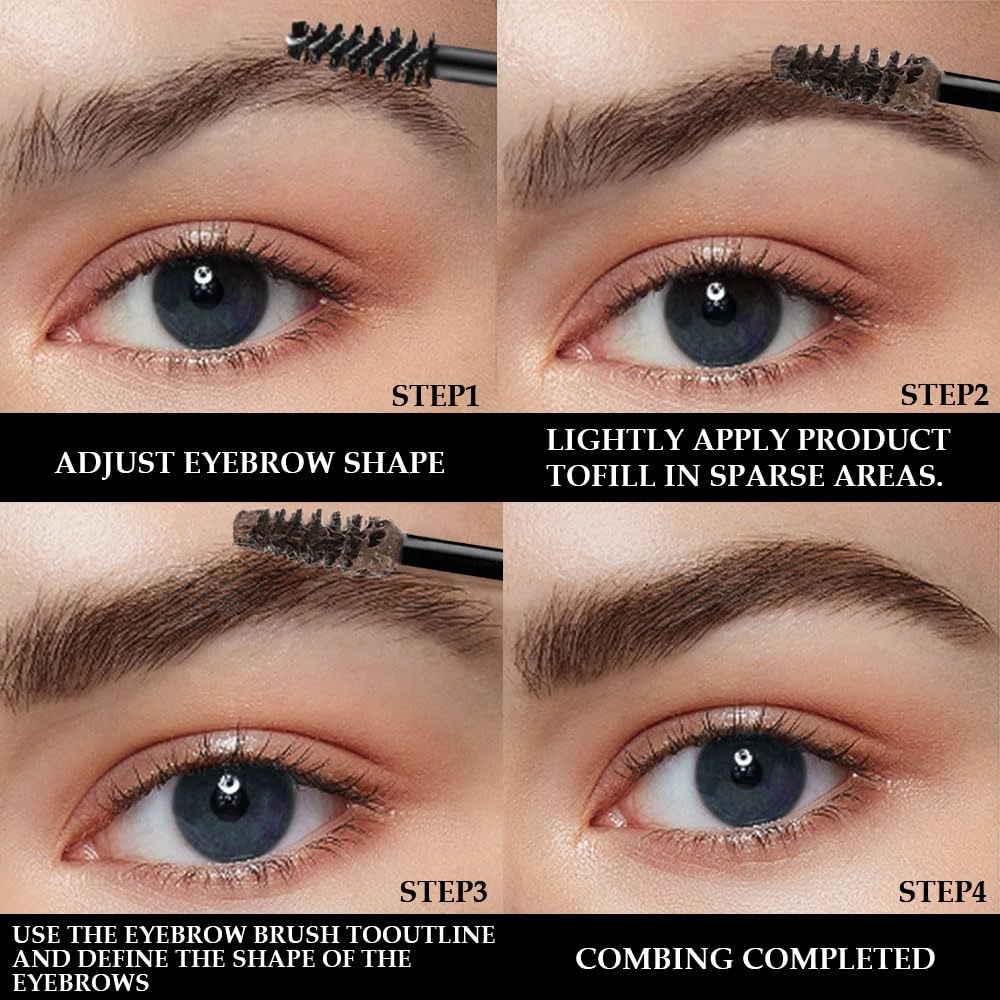 Tinted Thickening Brow Mascara,Brow Fast Sculpt,Waterproof, Transfer-proof, Brush to Fill in Eyebrows and Cover Gray Hairs - Cruelty Free (2pcs 06 Brunette &07 Espresso)