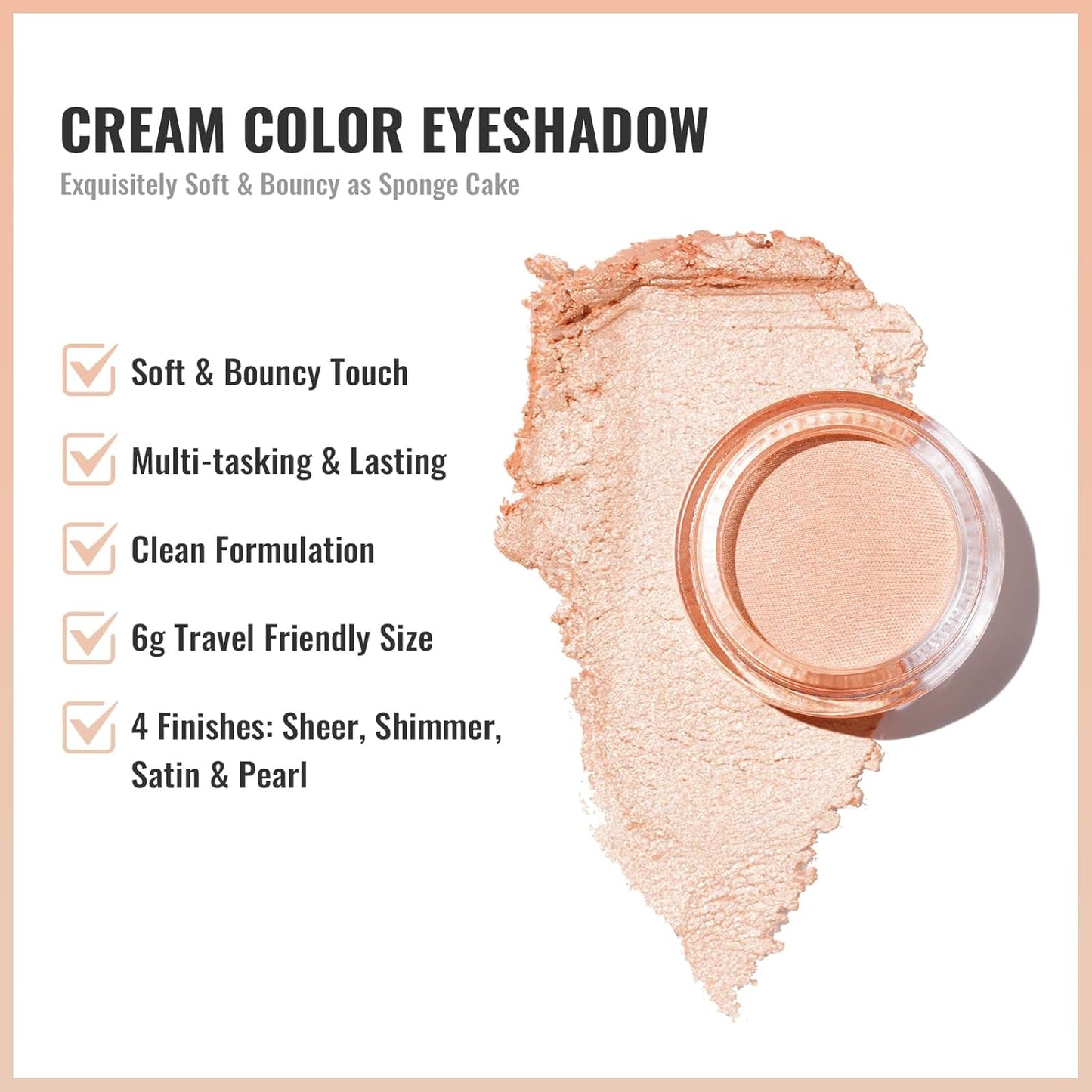 Oulac Cream Eyeshadow also for Highlighter Large Capacity Highly Pigmented Eye Shadow Waterproof &Long Lasting with Moisturizing Formula 07