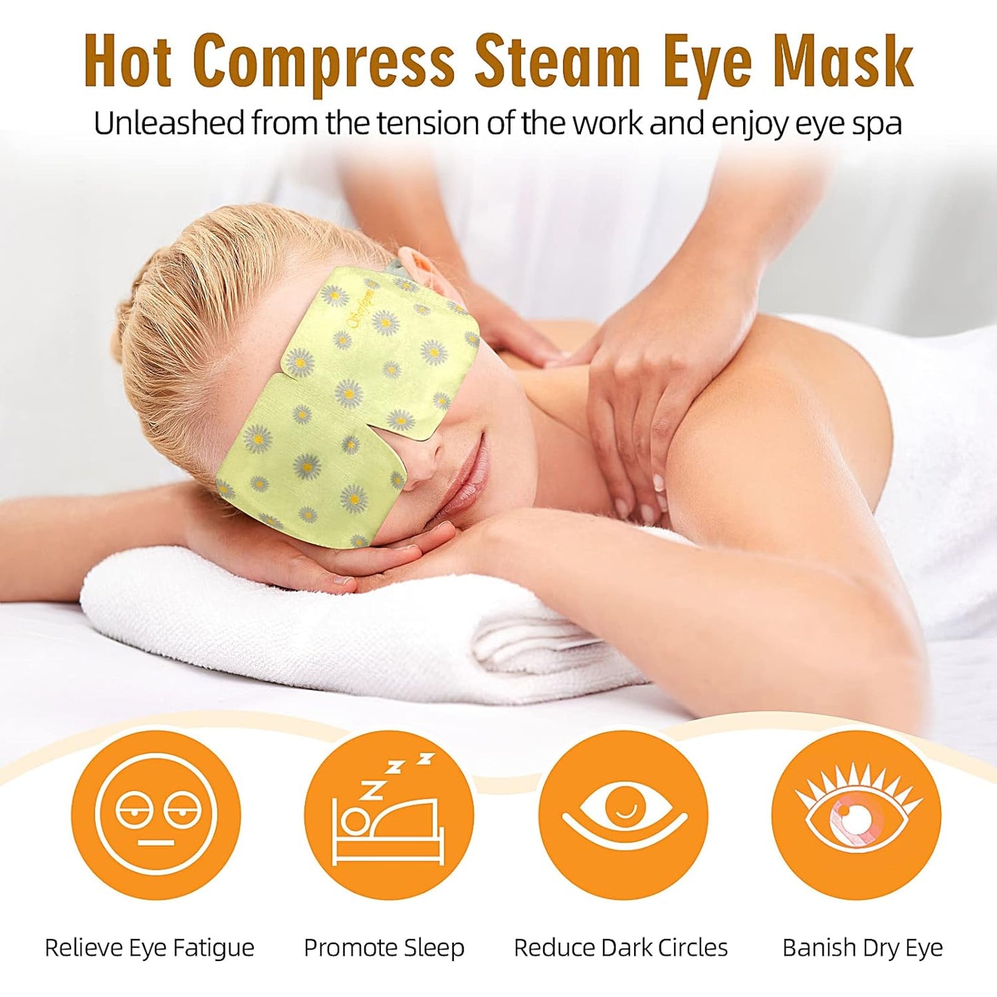 Serfeymi 16 Packs Steam Eye Masks for Sleep, Self Heating Warm Eye Mask, Hot Compress Eye Mask Skincare Disposable Eye SPA Heated Eye Mask for Eye Care -Unscented(8PCS)+ Chamomile(8PCS)