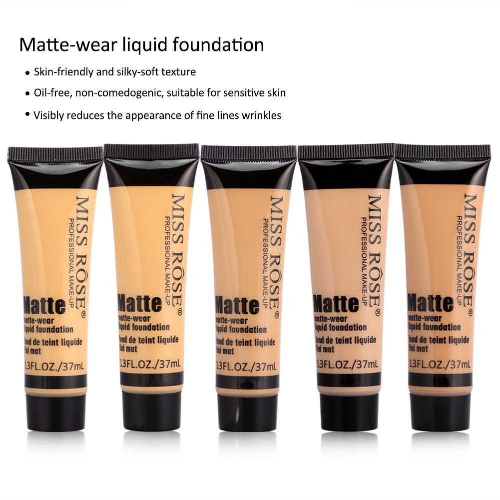 Sonew Smooth Makeup Base Face Liquid, Liquid Makeup Base Coverage for Whitening Moisturizing,Matte Wear Concealer Sun Block Cream 37ml(BEIGE 7)