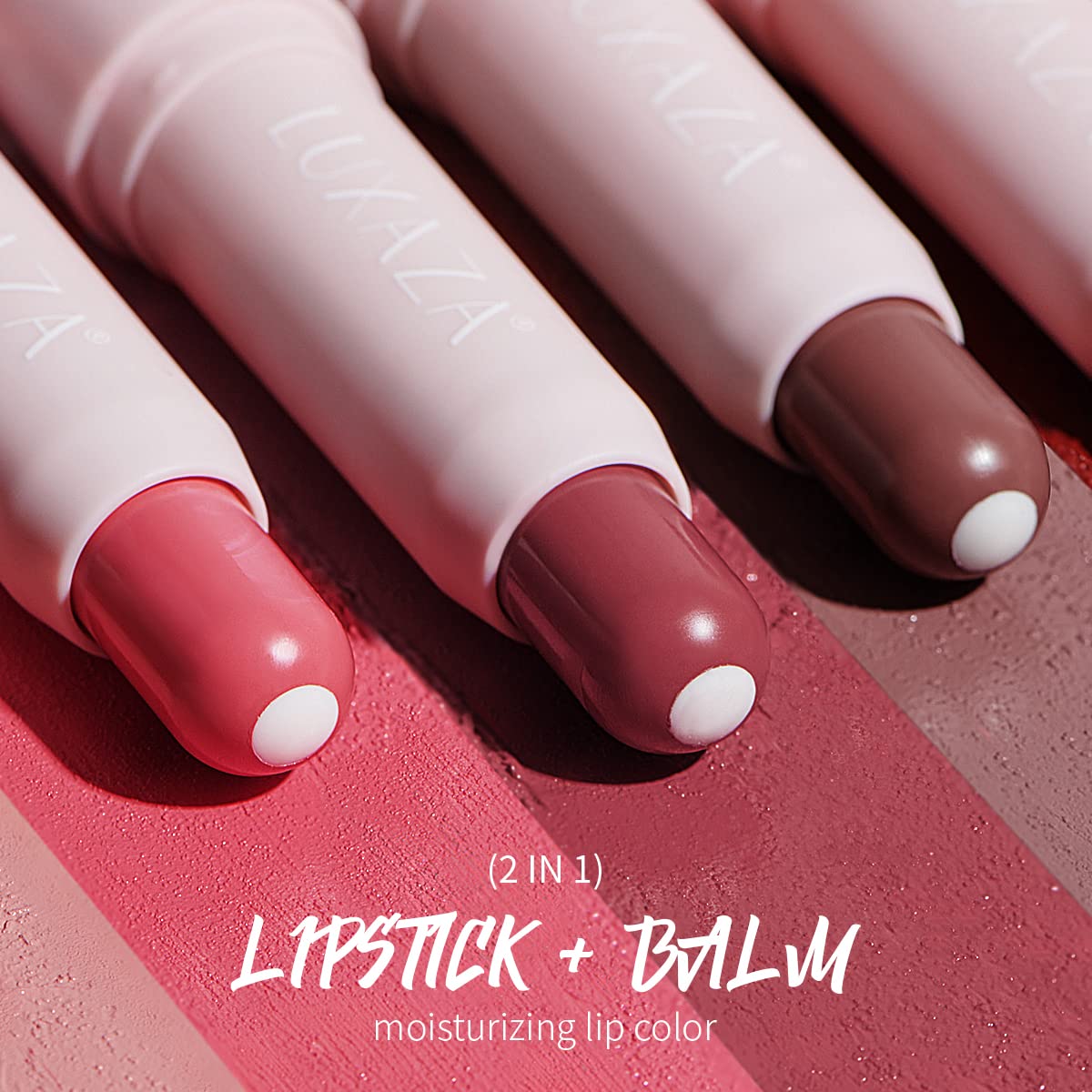 Tinted Lip Balm Chapstick with Color, Natural Semi - Gloss Finish, Hydrating/Coloring 2 in 1 Moisturizer Lip Stick for Girls & Women #04 Hot-Pink