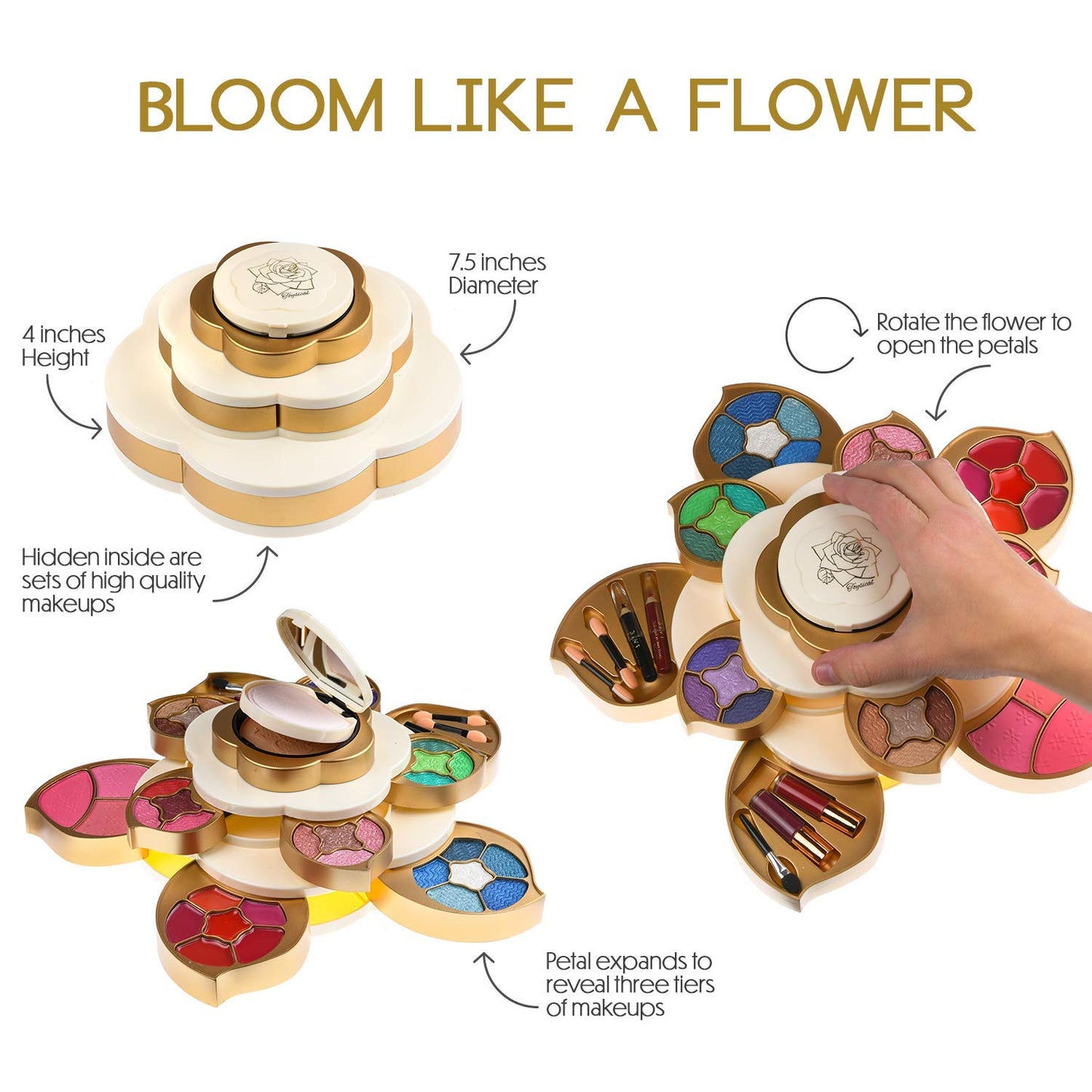All In One Makeup Gift Kit for Woman and Teens | Makeup Flower Set with Eyeshadow Palette