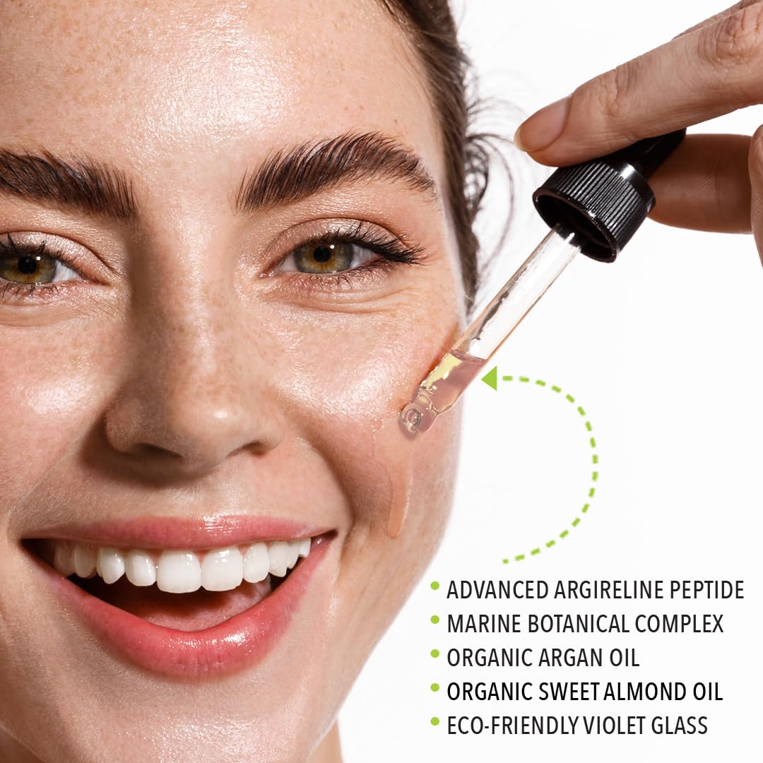 Argireline Youth Peptide Face Oil Serum | Anti-Aging, Hydrating, and Firming | Freshly Made Skincare | 30ml
