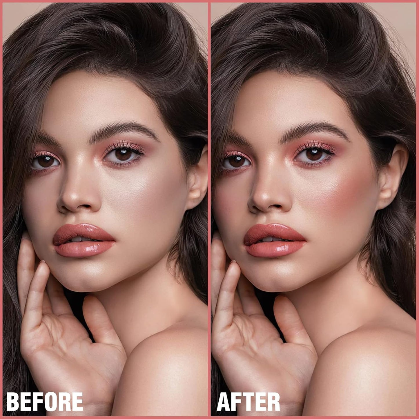 FOCALLURE Cream Blush Makeup,Buildable Blush Stick for Cheeks,Matte and Dewy Finish,Long Wearing,Easy Application,Lightweight Multi Stick,DARK ROSE