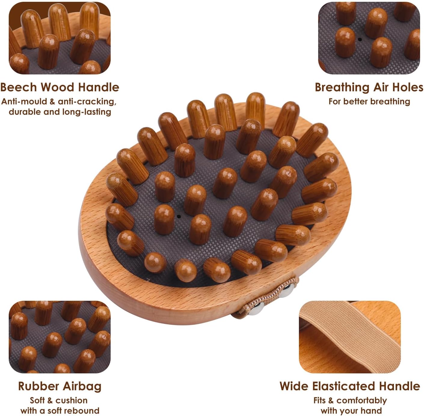 Wooden Massage Comb, Body Scalp Trigger Point Massage Tool, Meridians Massager, Gua Sha Massager Comb for Body Relief & Hair Growth
