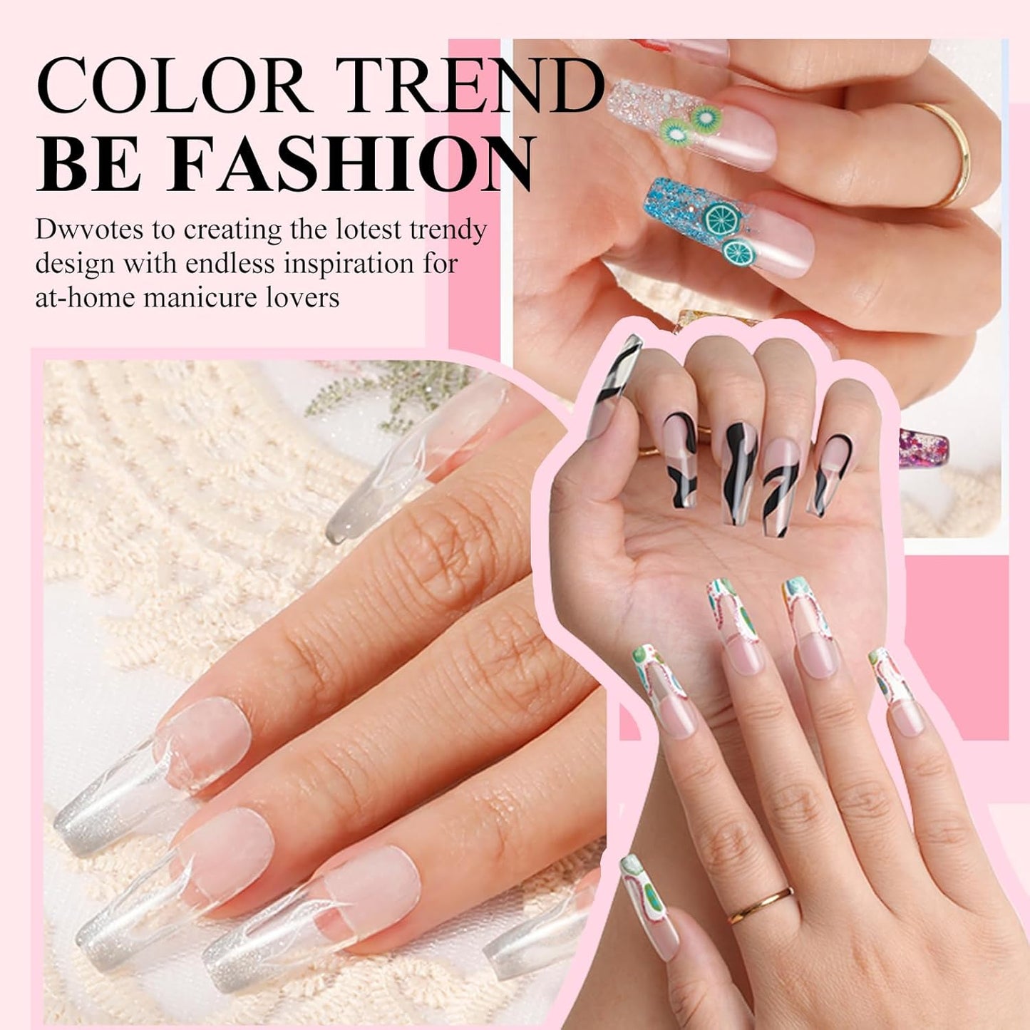 Clear Acrylic Powder, 2Pcs 4oz Professional Acrylic Nail Powder Polymer for 3D French Nail Manicure Extension Nail Carving Large Capacity Clear Acrylic Powder for Nails