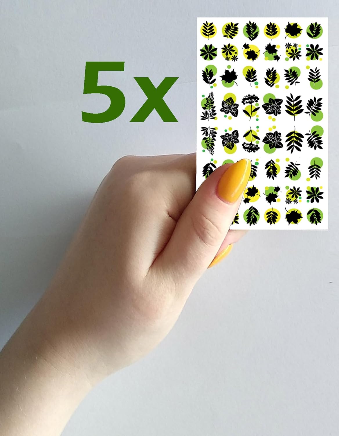 Nail Stickers Decal Transfers (5 Sheets) FLONZNAIL Small Leaves Vintage Style