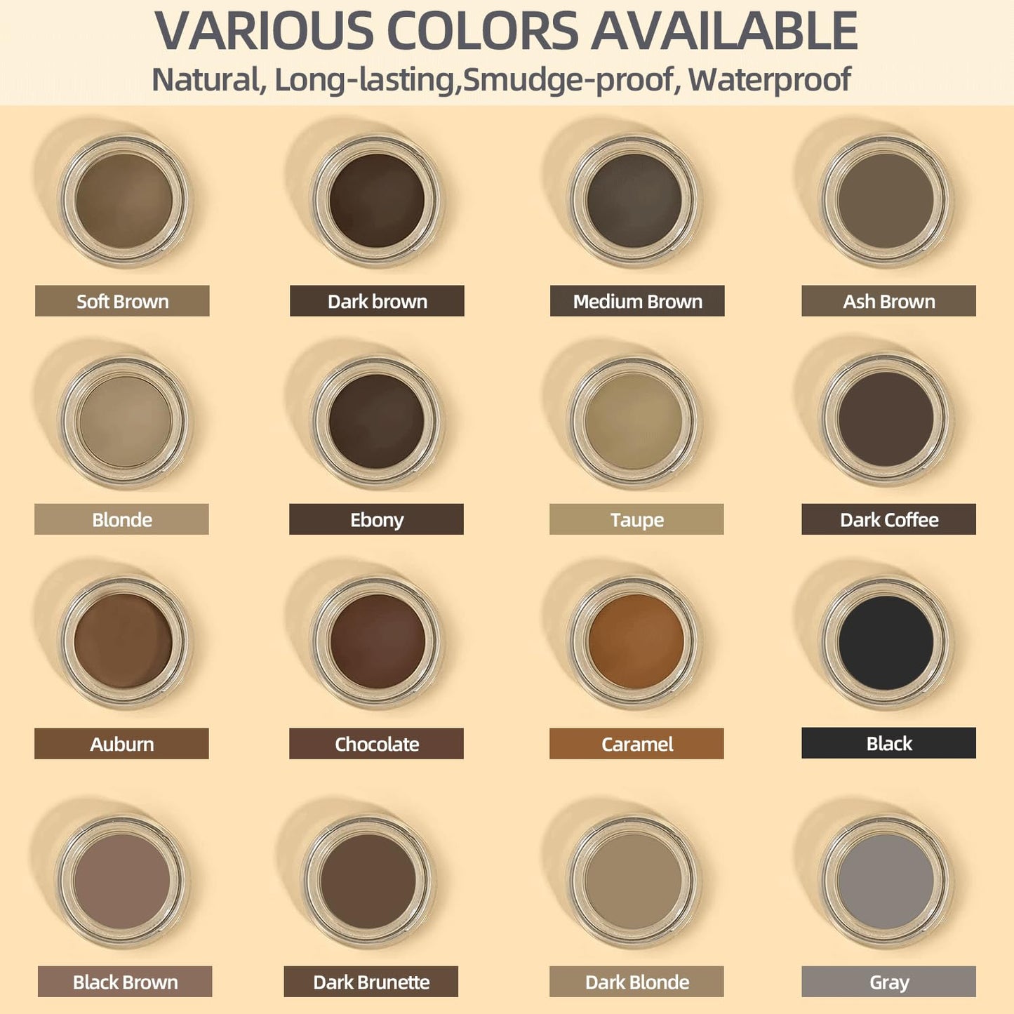 Eyebrow Pomade - Waterproof Brow Pomade for Long-lasting Results,Smudge Proof and Sweat Resistant Formula,Natural Eyebrow Makeup for All Skin Types and Tones - Brunette