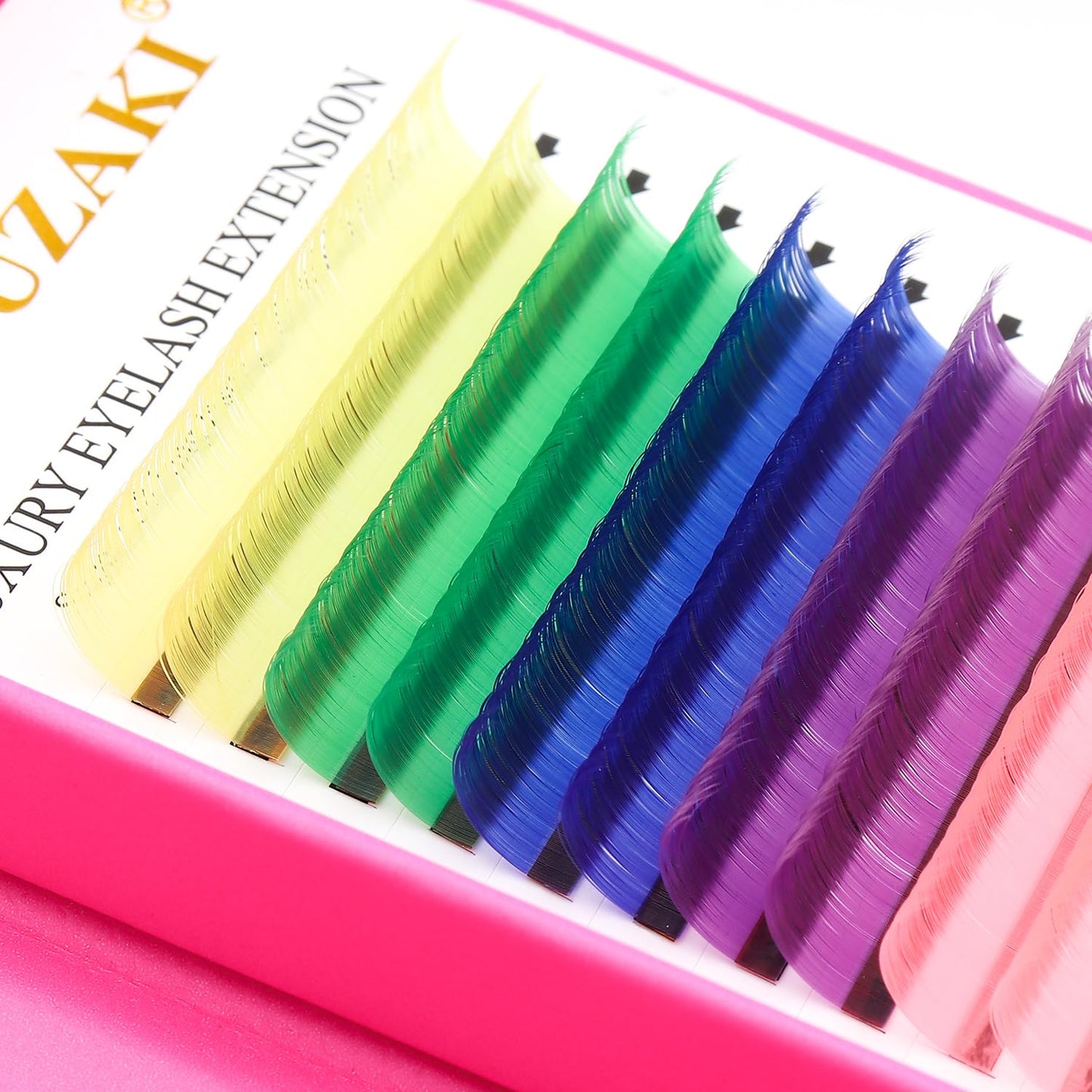Eyelash Extensions Colored Lashes Extension 0.07 C Curl Lashes 10mm Classic Lash Extensions Soft Individual Lashes 16 Rows Natural False Eyelashes Volume Lashes Professional Use(Colored,0.07-C,10mm)