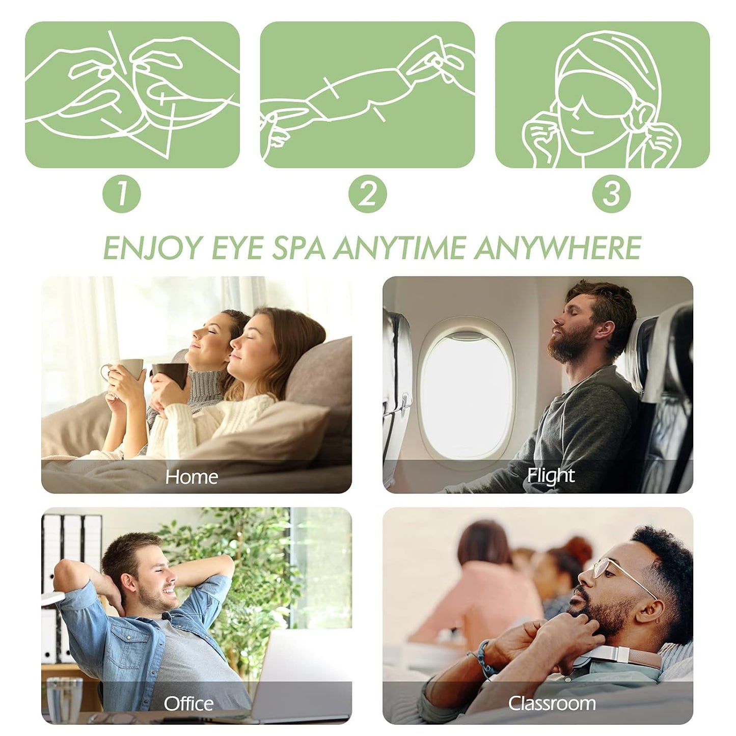 Jekeno Steam Eye Mask, 16 Packs Eye Masks for Dry Eyes Dark Circles and Puffiness, 40-60 Minutes Self Heated Steam Warm Eye Mask, Christmas Spa Gifts for Women