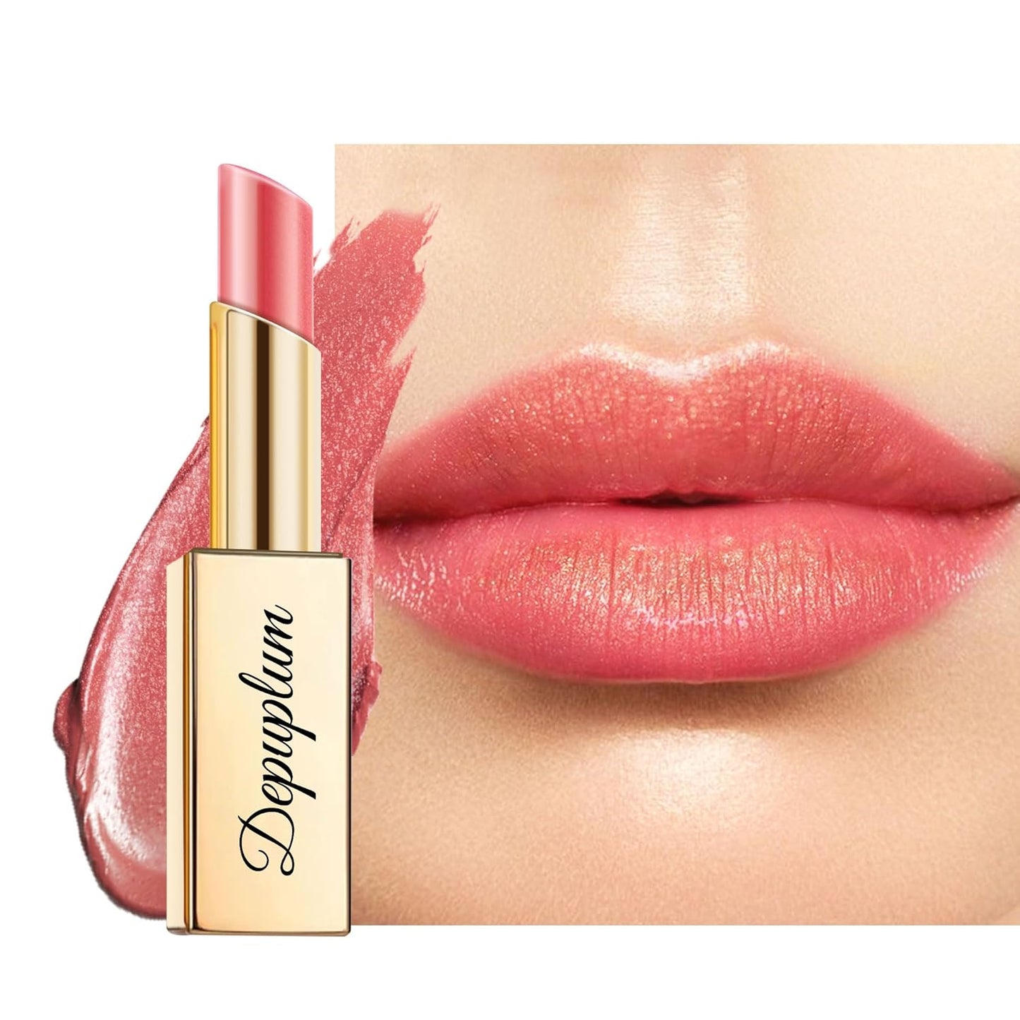 Rose Pink Lipstick Moisturizing for Women Shimmer Tinted Lip Balm Hydrating Nourishing Lip Gloss Vegan& Cruelty Free Lip Makeup, ZG120 Peace