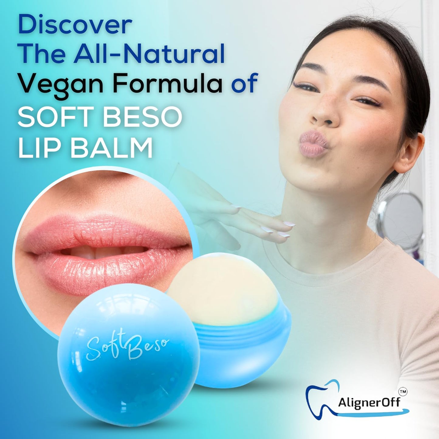 SoftBeso Lip Balm Blueberry Flavor – Moisturizing Lip Balm for Soft, Beautiful Lips – Hydrating & Nourishing Vegan Lip Care for Dry, Chapped Lips – Men & Women – Ideal for Gifting