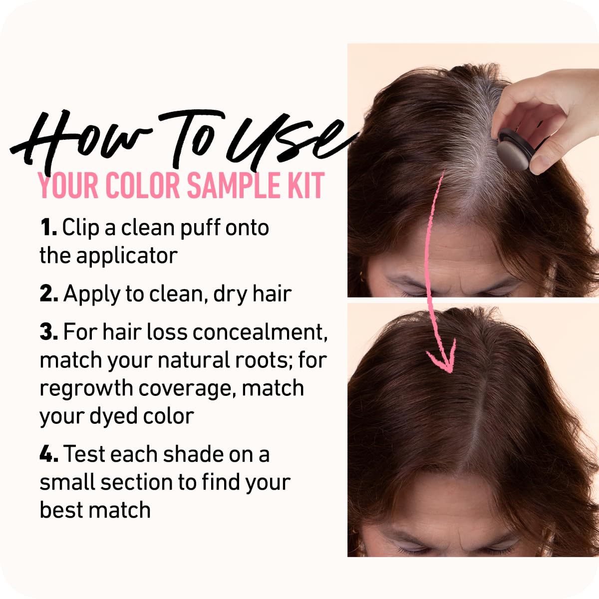 BOLDIFY Hairline Powder Color Sample Kit - Root Touch Up Hair Color for Gray Coverage - Bald Spot Concealing Hair Powder for Women & Men - 48-Hour Stain-Proof - Dark Browns + Black