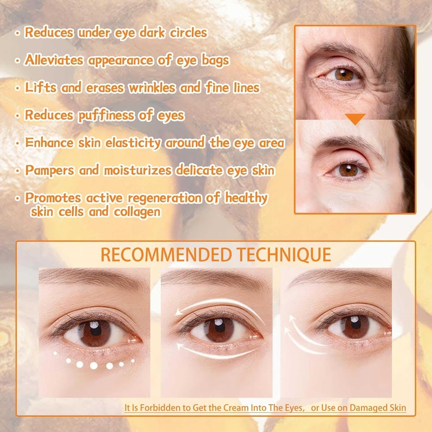 Magic Eye Cream for Dark Circles Puffiness Wrinkles Fine Lines and Bags Under Eyes, Quick Results Vitamin C Skin Renewing Anti Aging Eye Cream for Men Women All Skin Types (0.8 Oz)