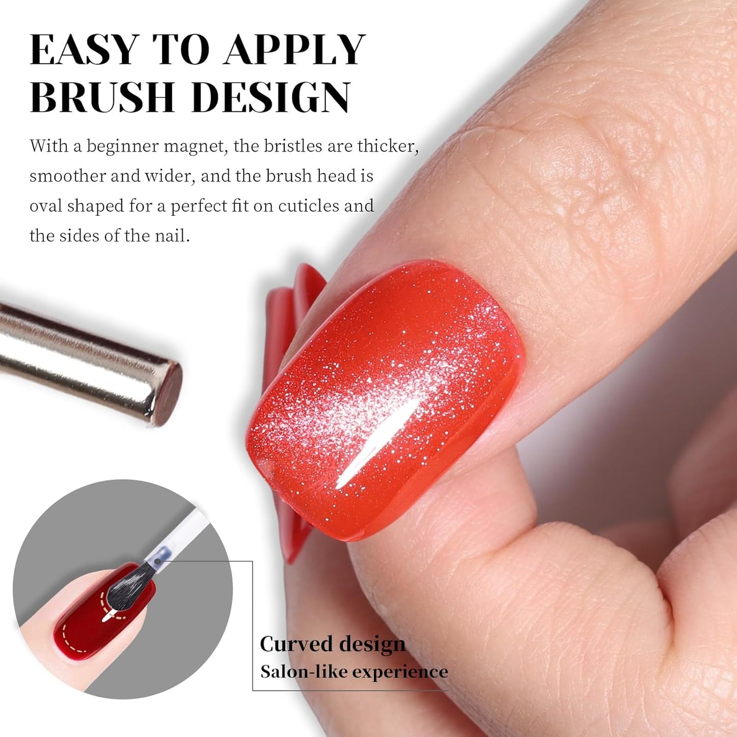 Red Cat Eye Gel Nail Polish - Perfect for DIY at Home & Ideal Gift for Nail Art Lovers!