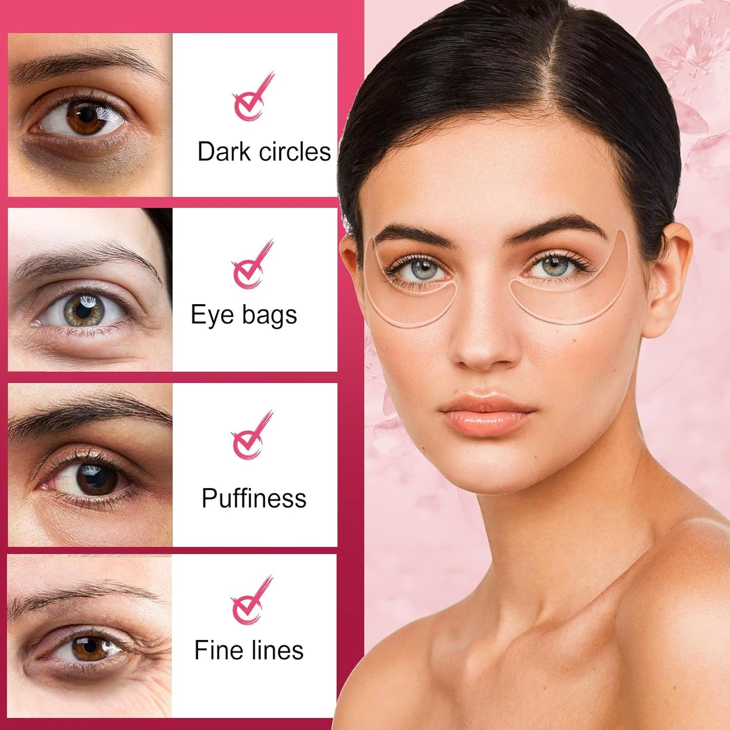 16 PCS Reusable Under Eye Patches for Wrinkles | Topical Gel Eye Pads for Dark Circles and Eye Bags | Anti-Wrinkle Treatment for Face and Under Eyes | Overnight Eye Patches | Under Eye Pads
