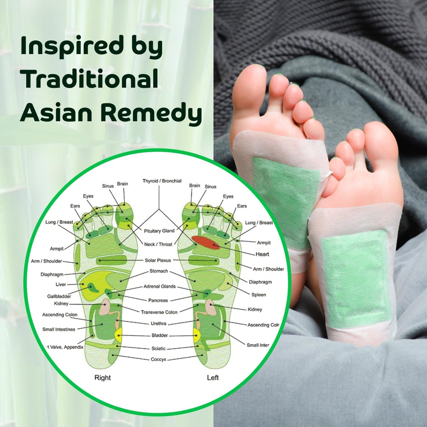 Bandoo Foot Pads | Original | Rana Pads | Premium Natural Bamboo Vinegar Foot Care Pads | Japanese Foot Pads | 30 Pads