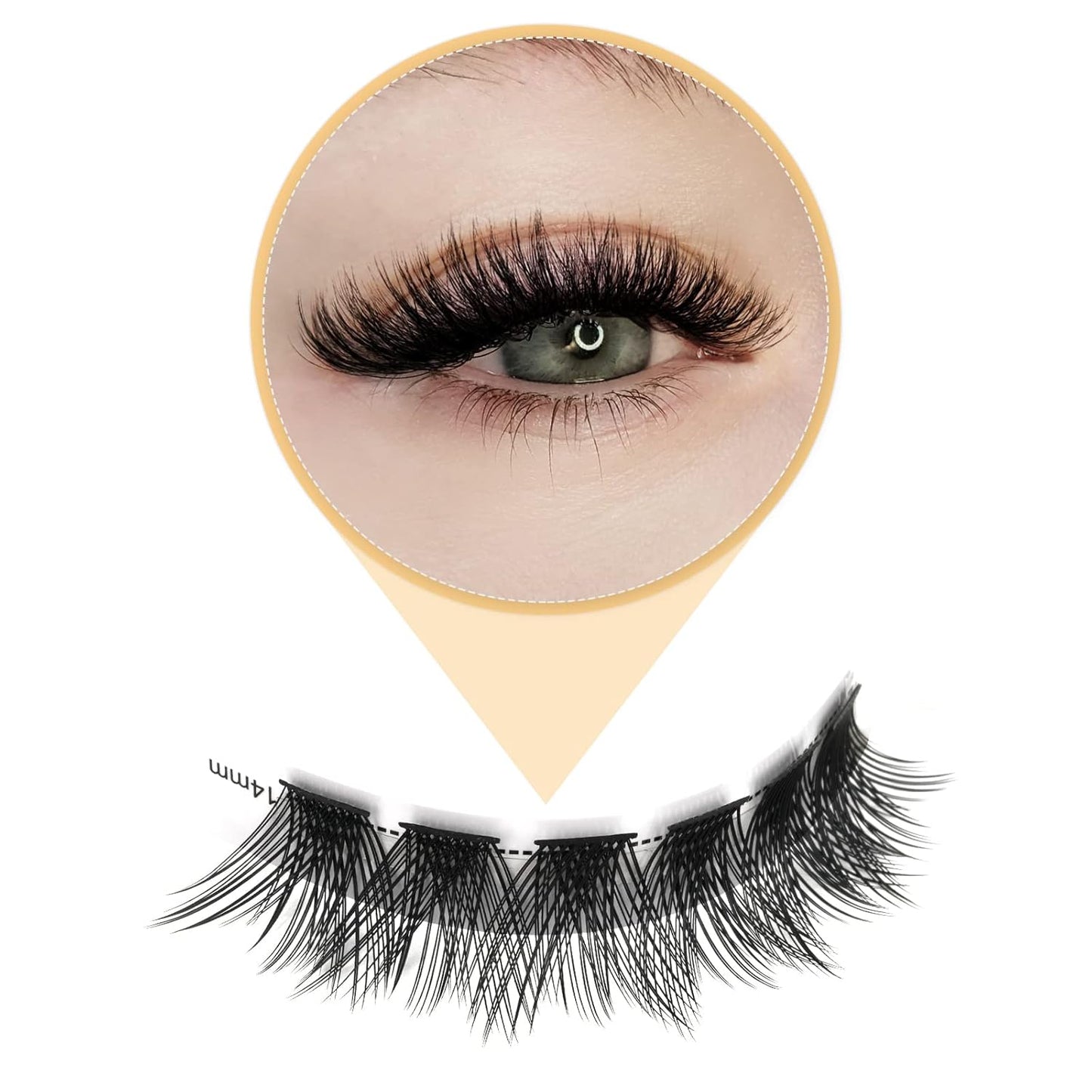 QUEWEL Cluster Lashes 72 Pcs Wide Stem Individual Lashes C/D Curl 8-16mm Length DIY Eyelash Extension False Eyelashes Soft for Personal Makeup Use at Home (H03-C-16)