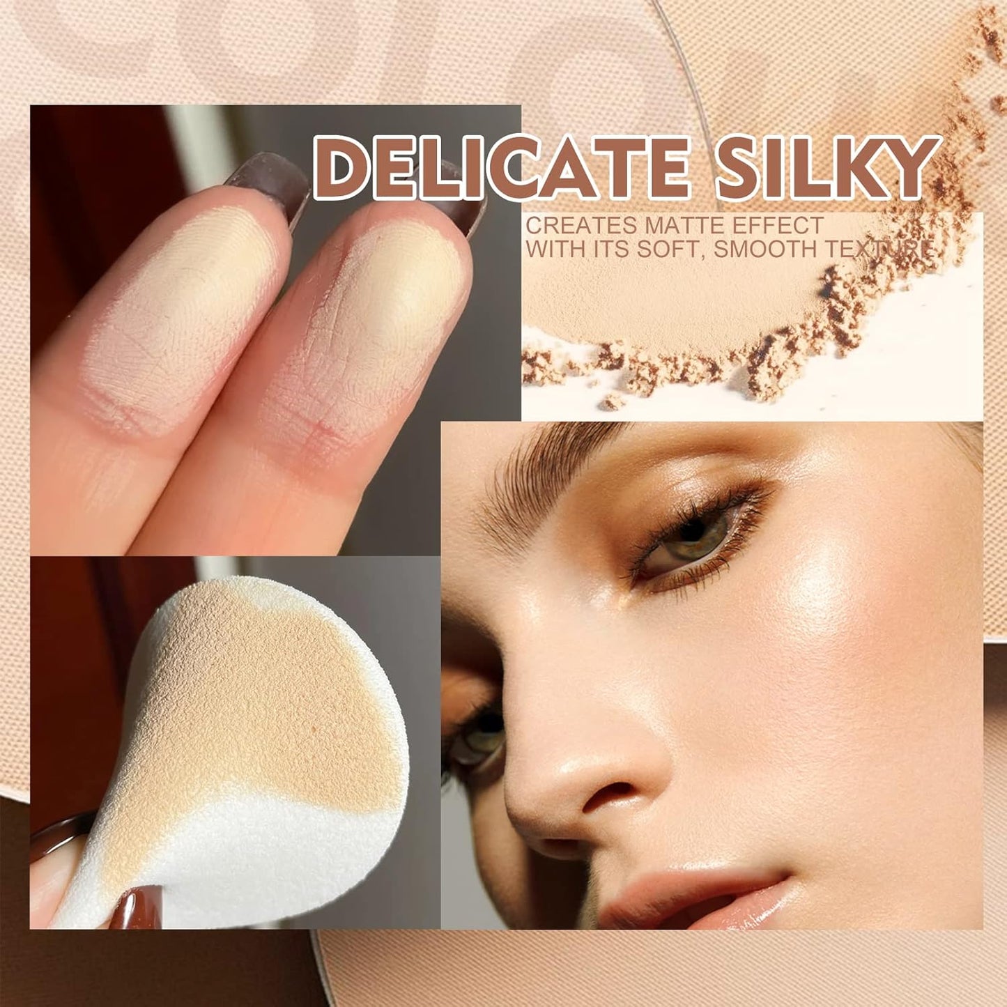 SACE LADY Face Pressed Powder Sets Makeup, Controls Shine, Smooth Fine Lines for Flawless Lightweight Finishing Effect, Long Lasting Compact Cosmetics Cruelty-free, 0.35oz (#01)