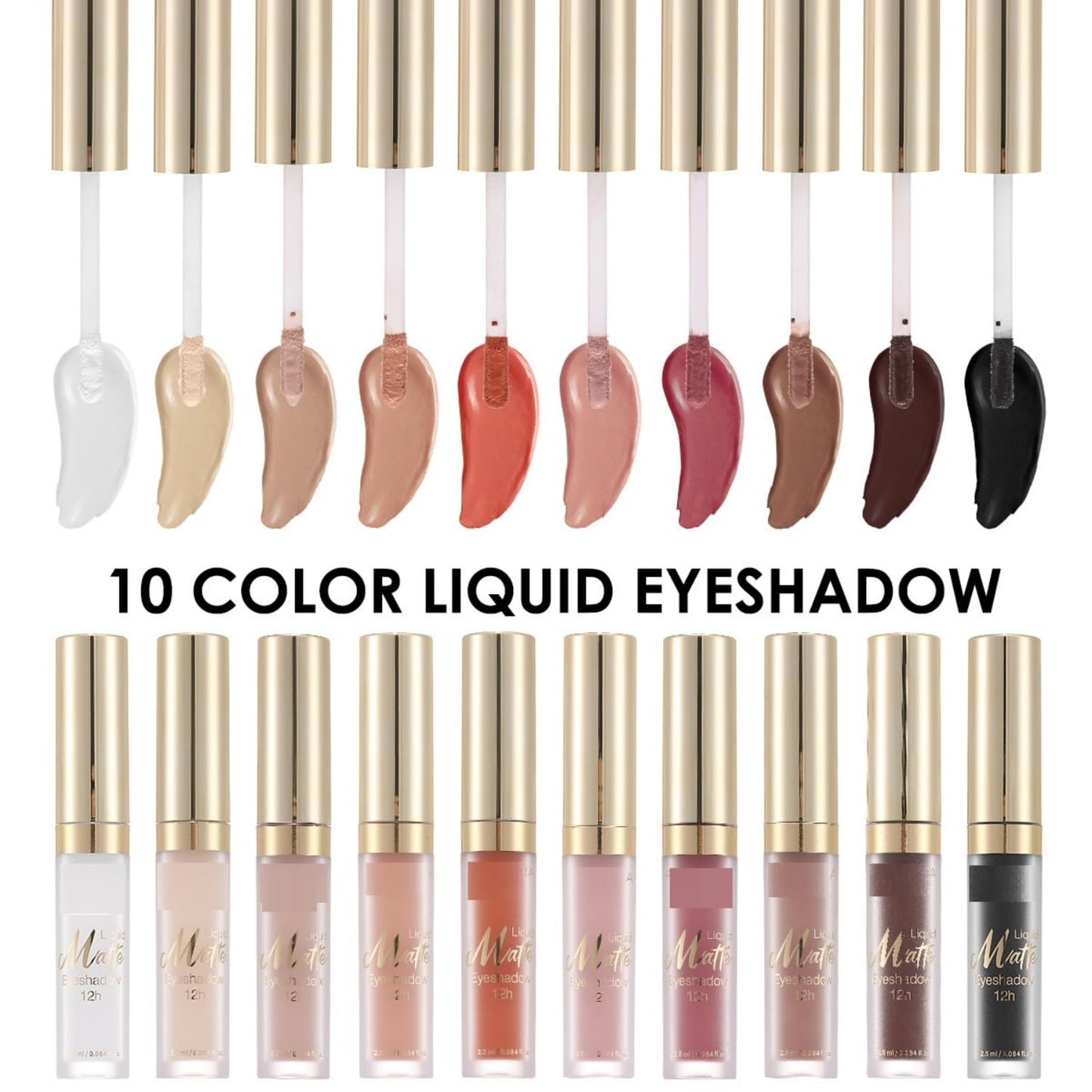 MAEPEOR Matte Liquid Eyeshadow 10 Colors Naked Smooth Creamy Eyeshadow Long Lasting and Waterproof Lightweight Cream Eye Shadow (P05 Maple)