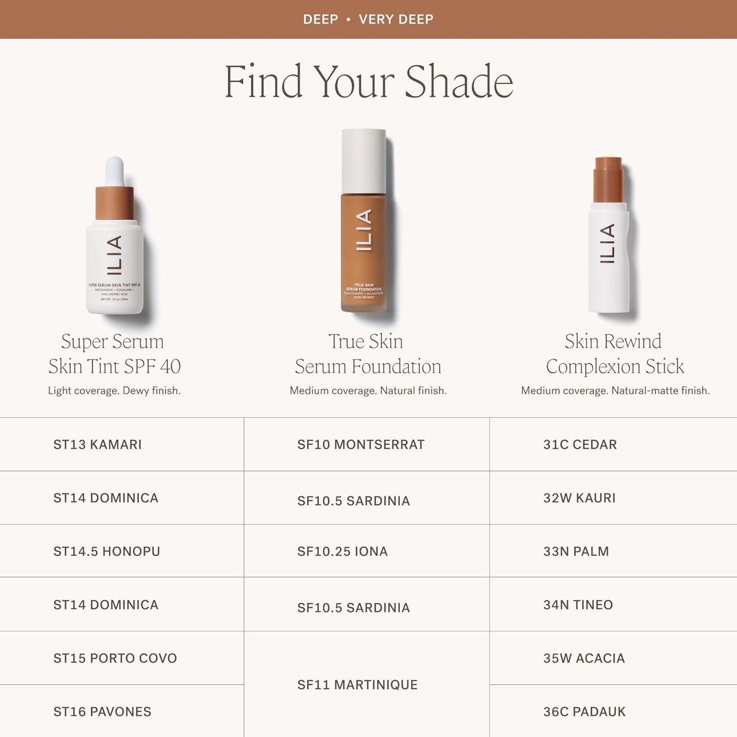 ILIA - Skin Rewind Complexion Stick - Foundation + Concealer + Skincare | Non-Toxic, Vegan, Cruelty-Free, Clean Makeup (31C - Cedar, 0.35 oz | 10 g)