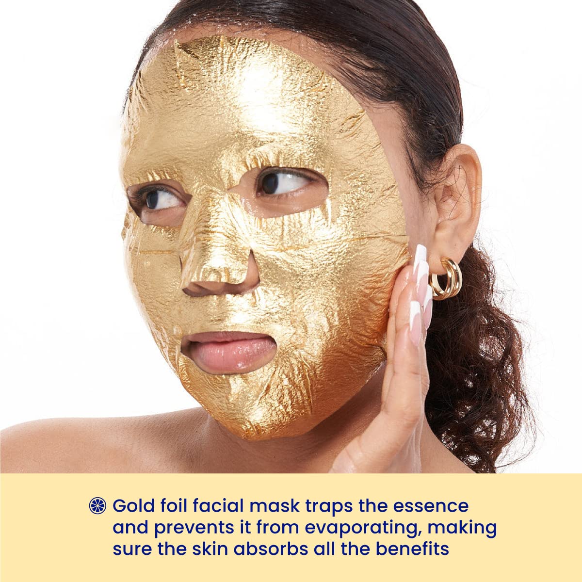 FACETORY K Beauty Face Mask Skin Care - BE BRIGHT BE YOU BRIGHTENING Sheet Mask with Gold Foil & Lemon Fruit | Glowing Gold Brightening Face Mask (10 Pack)