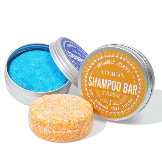 LIYALAN Shampoo Bar for Hair Solid Soap(2 Pack) Rosemary and Jasmine Shampoo Bar,Deep Cleansing Hair Shampoo for Fine Oily Hair