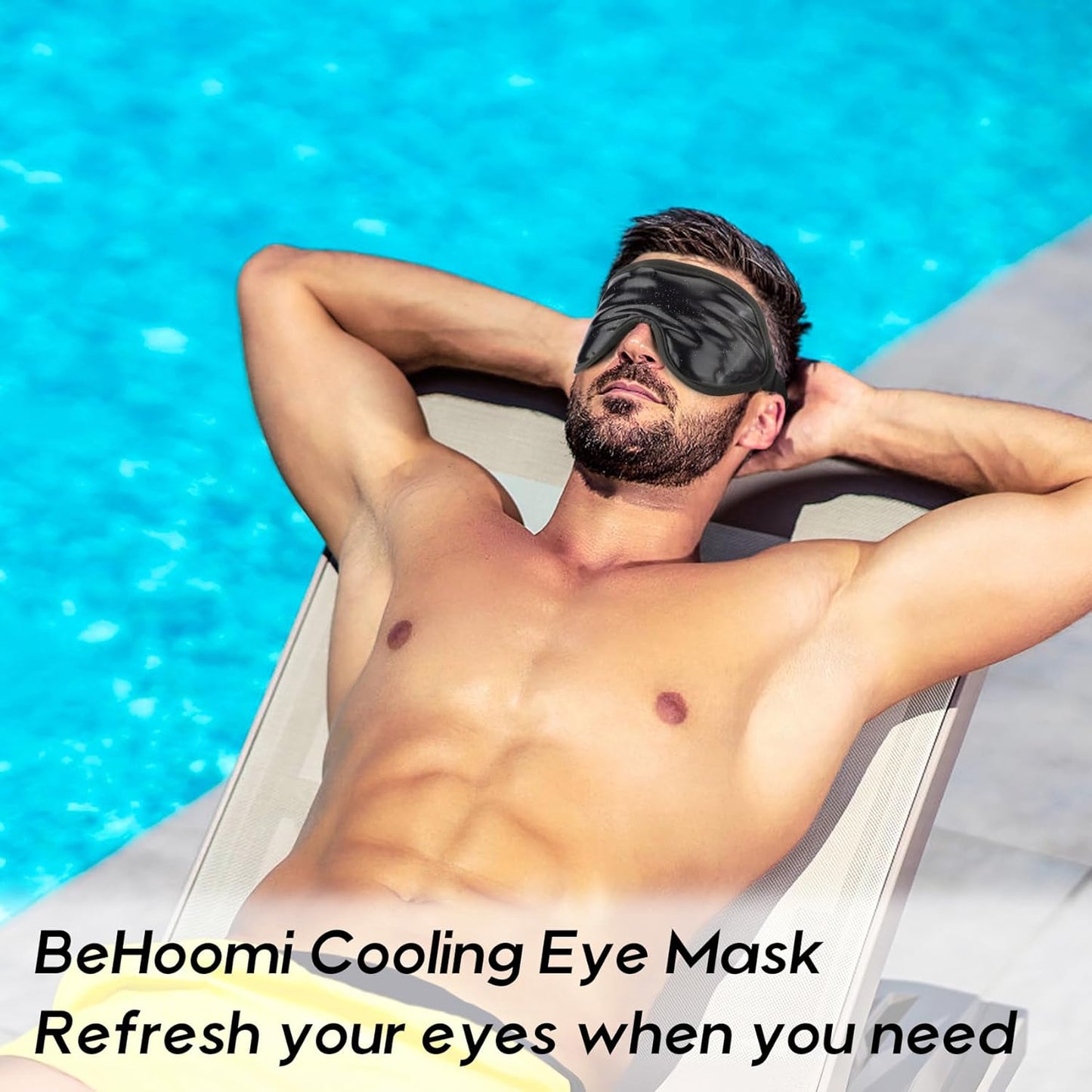 Cooling Eye Mask, Gel Eye Mask Cold Compress for Eyes, Reusable Eye Ice Pack, Cool Relaxation, Comfort Snug Fit, No Freeze, Eye Cover Ice Mask for Home, Office, 2PCS, Black & Purple