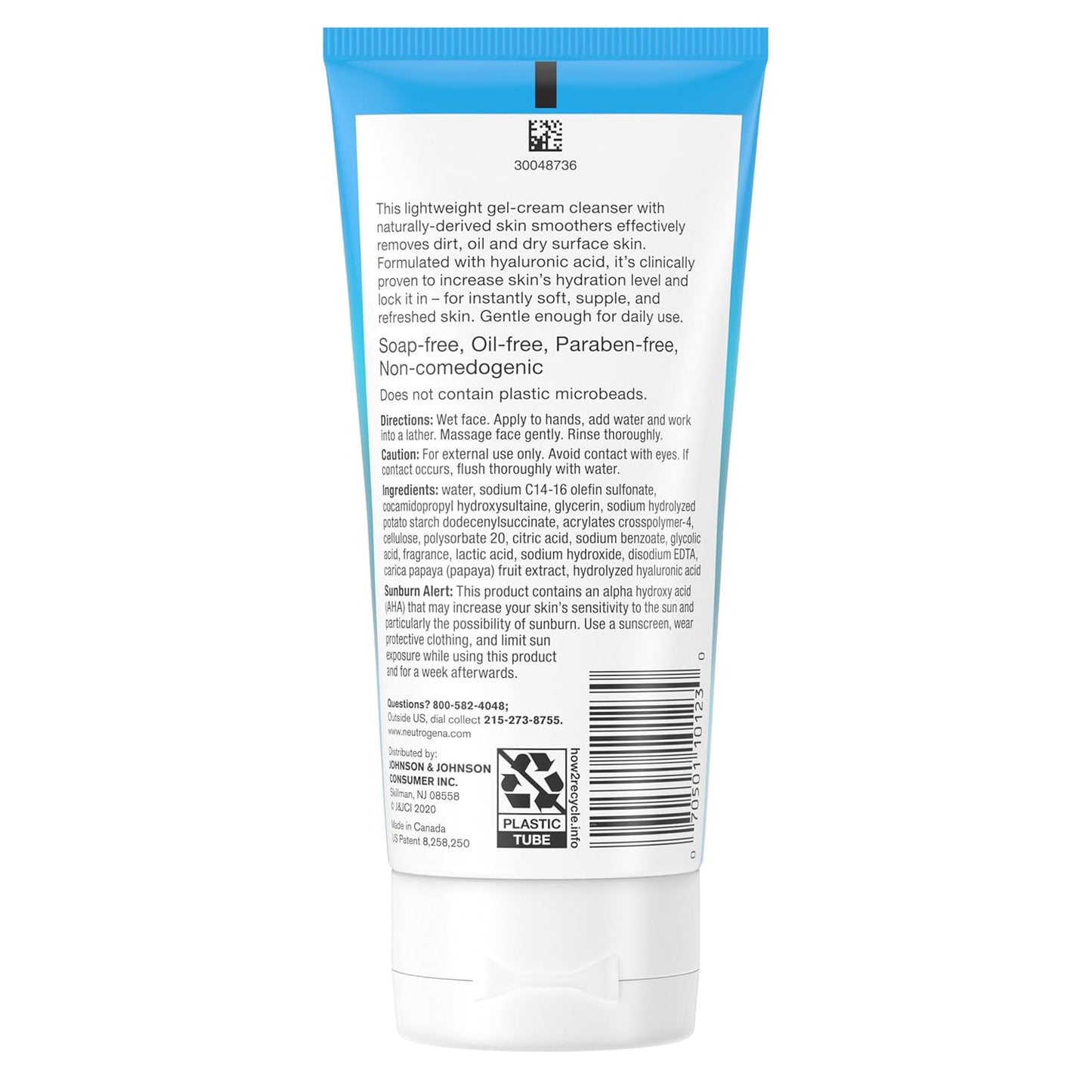 Neutrogena Hydro Boost Gentle Exfoliating Daily Facial Cleanser with Hyaluronic Acid, Clinically Proven to Increase Skin's Hydration Level, Non-Comedogenic Oil-, Soap- & Paraben-Free, 5 Oz, 3 Pack