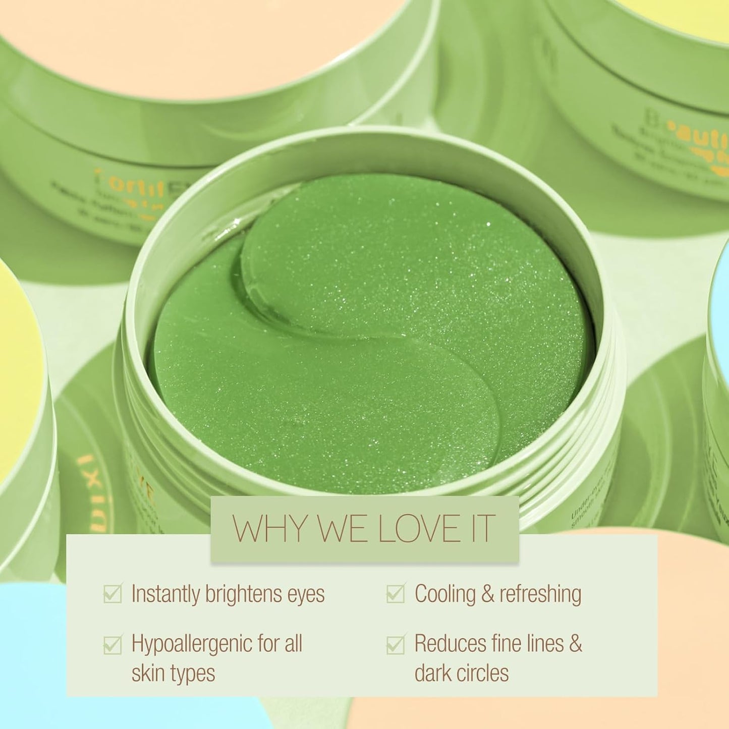 Pixi BeautifEYE Hydrogel Under-Eye Patches | Refreshing Eye Patches For Dark Circles | Brighten & Hydrate Under Eyes | 30 Pairs / 60 Patches