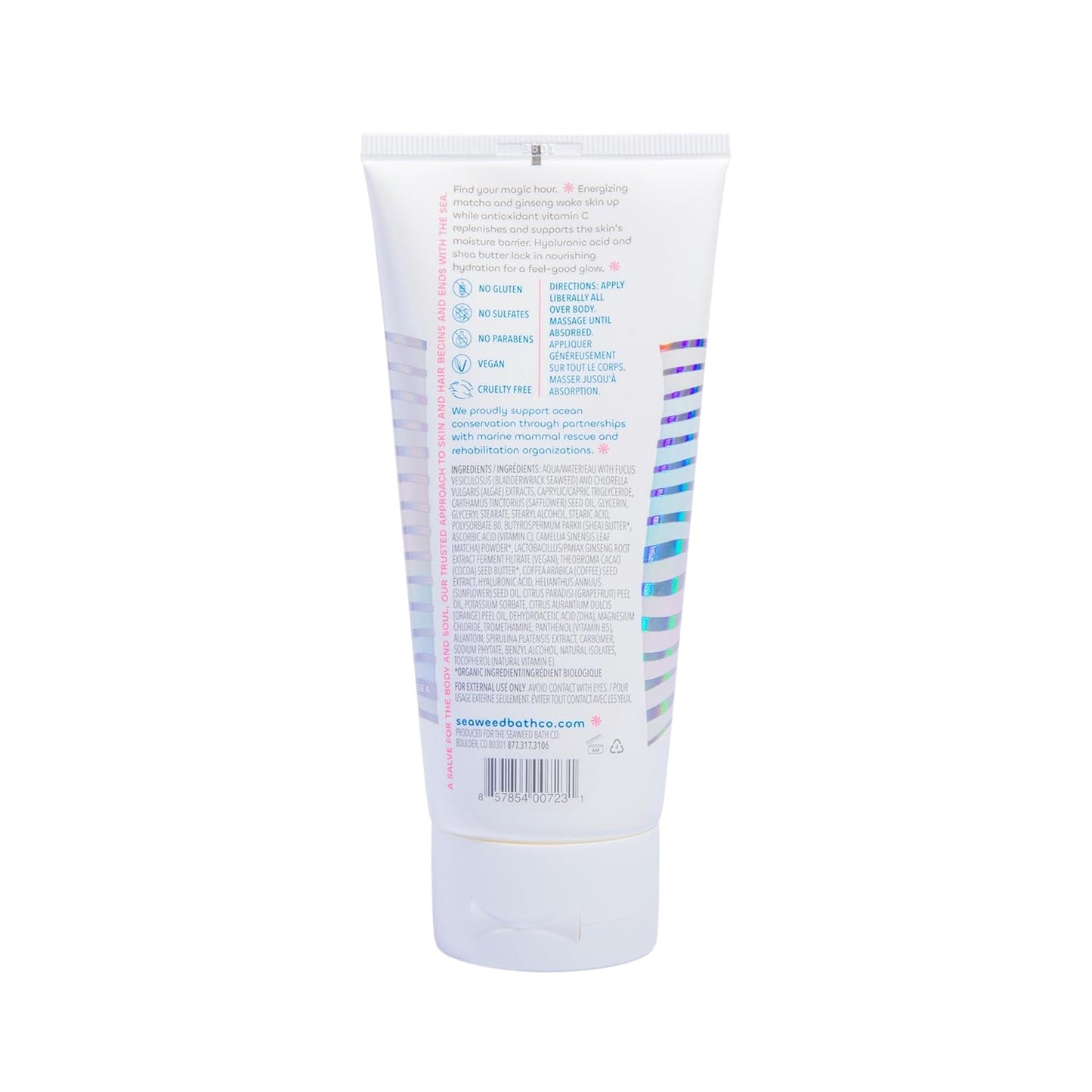 Seaweed Bath Co. Energize Body Cream - Grapefruit Orange | Hand and Body Lotion with Vitamin C, Hyaluronic Acid and Shea Butter | Invigorating Moisturizer For Dry Skin | 6 oz