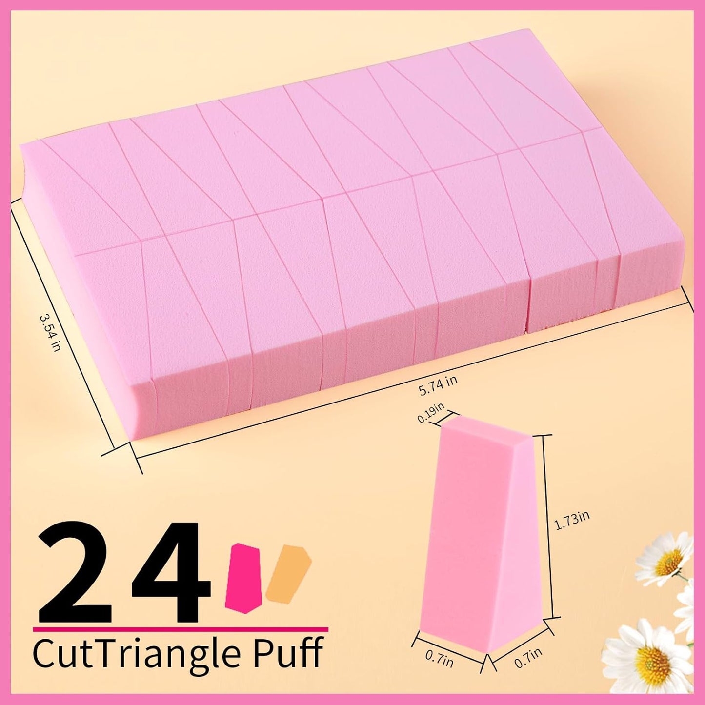 Teenitor 48 Pieces Makeup Sponge Blender For Face Curve Blending, Latex Free Small Wedge Shaped Smooth Apply Beauty Sponge Applicator For Liquid Cream Foundation Halloween Costume Festival Makeup