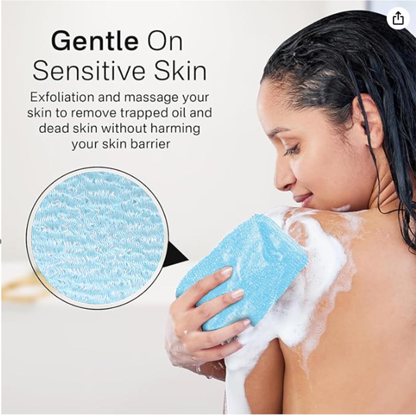 Yiclick Exfoliating Washcloth Towel【3 Pack】- Exfoliating Body Scrubber Exfoliator, Back Scrubber for Shower Bath, Exfoliate Rags Wash Cloths, Loofah Lufa Sponge, Body Scrub & Exfoliation Women Men