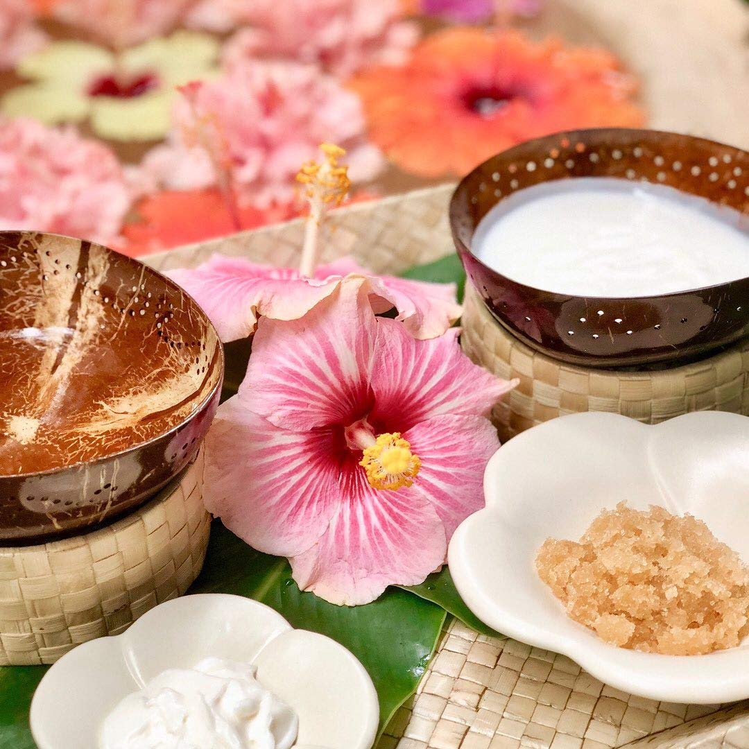 Pure Fiji Spa Gifts for Women and Man - Body Gift Box Include: Sugar Scrub, Bath and Body Oil, Body Butter and Body Lotion, Scent Coconut