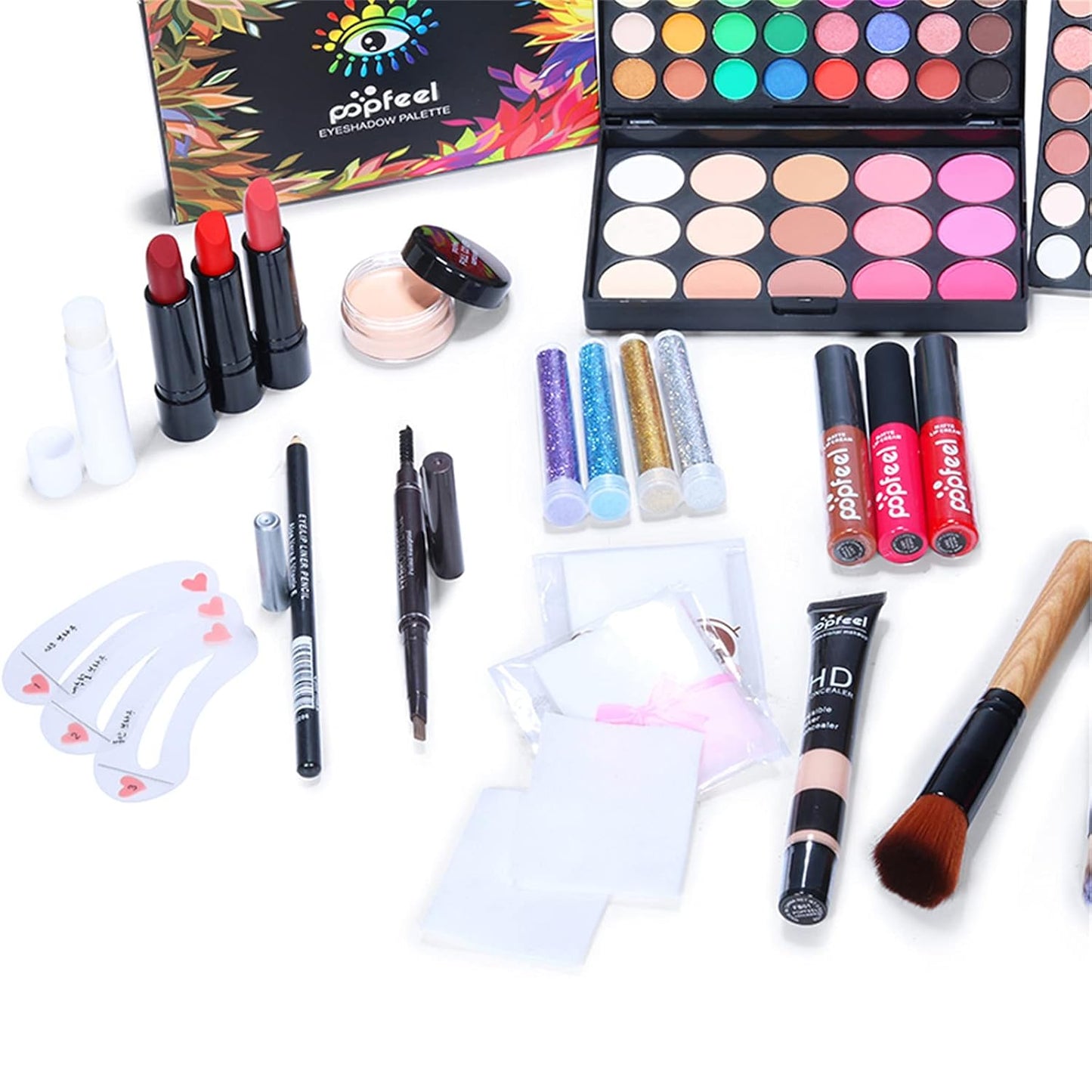 Multi-purpose Makeup Kit All-in-One Makeup Gift Set Colours Mix Eyeshadow Concealer Lip Gloss Pressed Powder and Powder Blusher Cosmetic Makeup Palette Set Kit #093