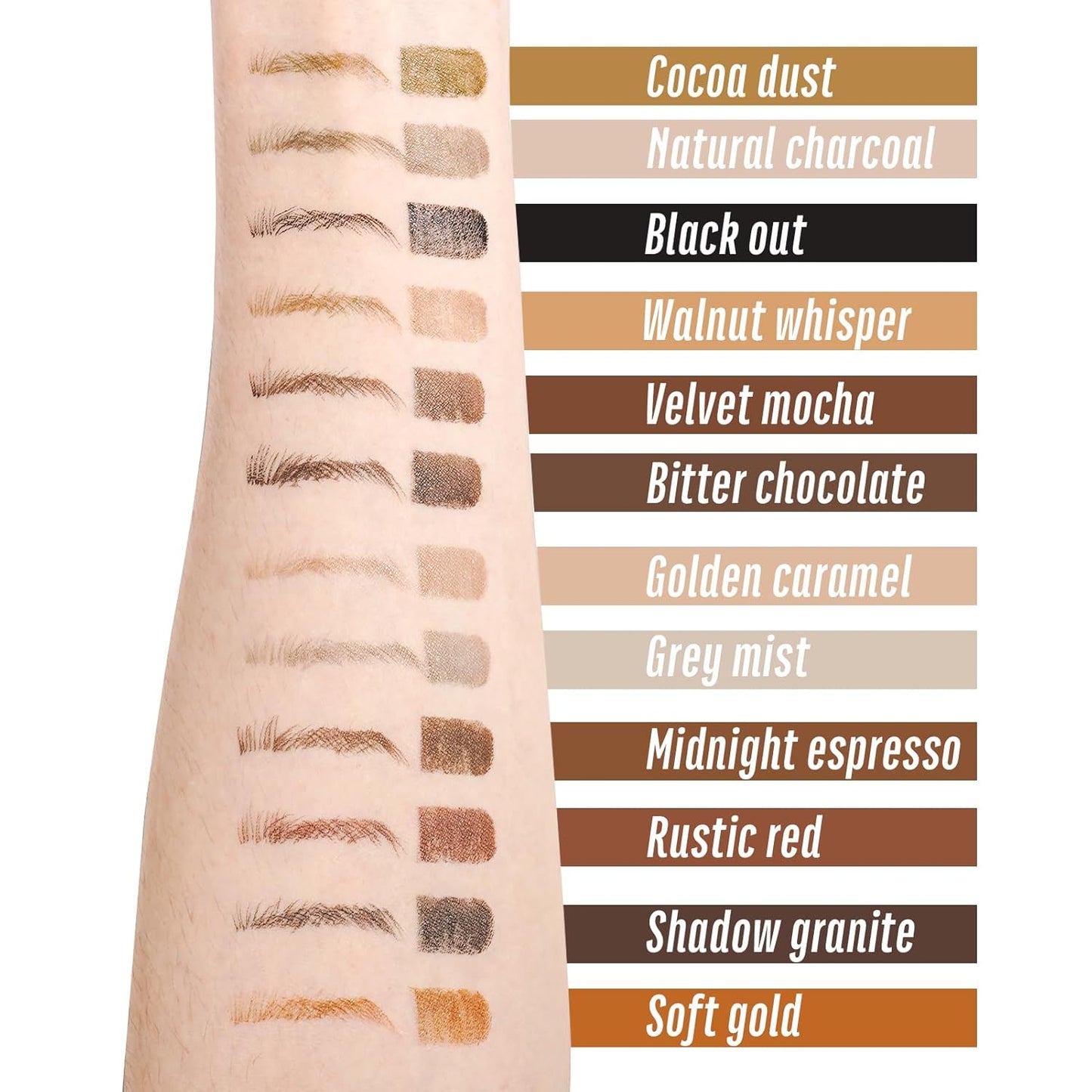 Eyebrow Pencil Dark Brown, 4 Prong Eyebrow Pen Deep Brown, Microblading Eyebrow Pencil for Women, Smudge-Free, 24H Long Wear YES.EYE DO (Midnight Espresso-Dark Brown)